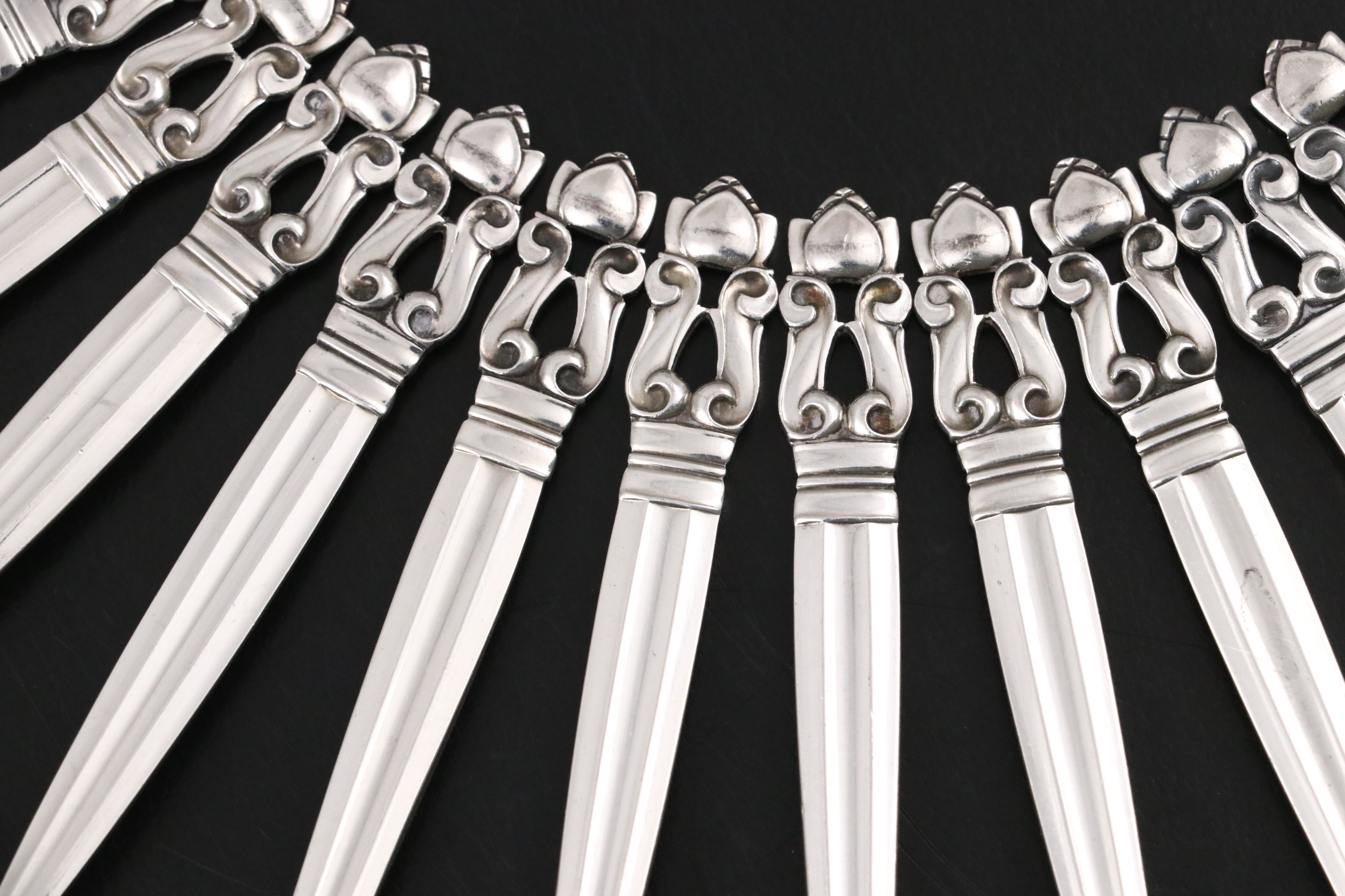 Georg Jensen "Acorn" Sterling Silver Five O'Clock Teaspoons