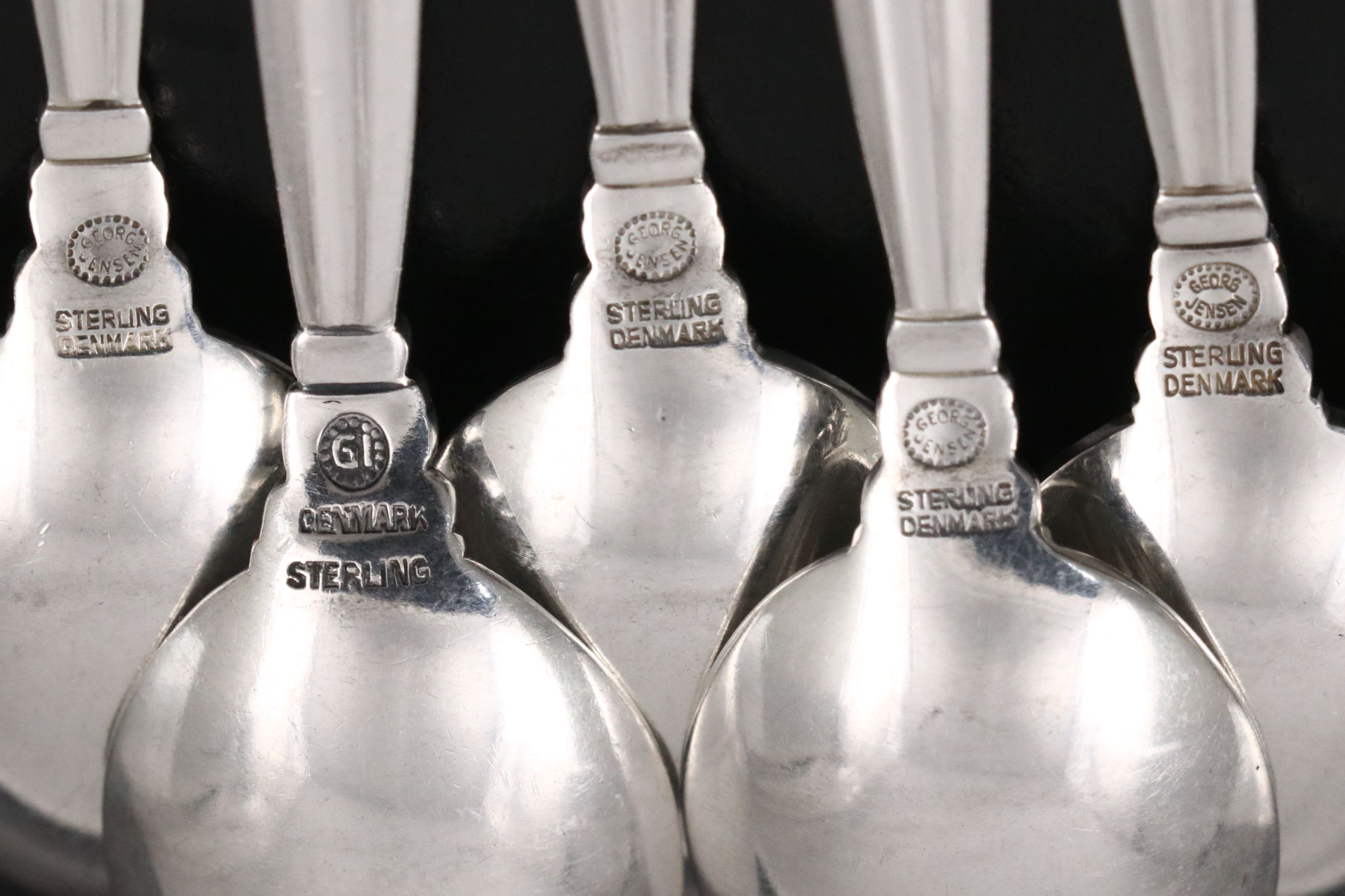 Georg Jensen "Acorn" Sterling Silver Five O'Clock Teaspoons