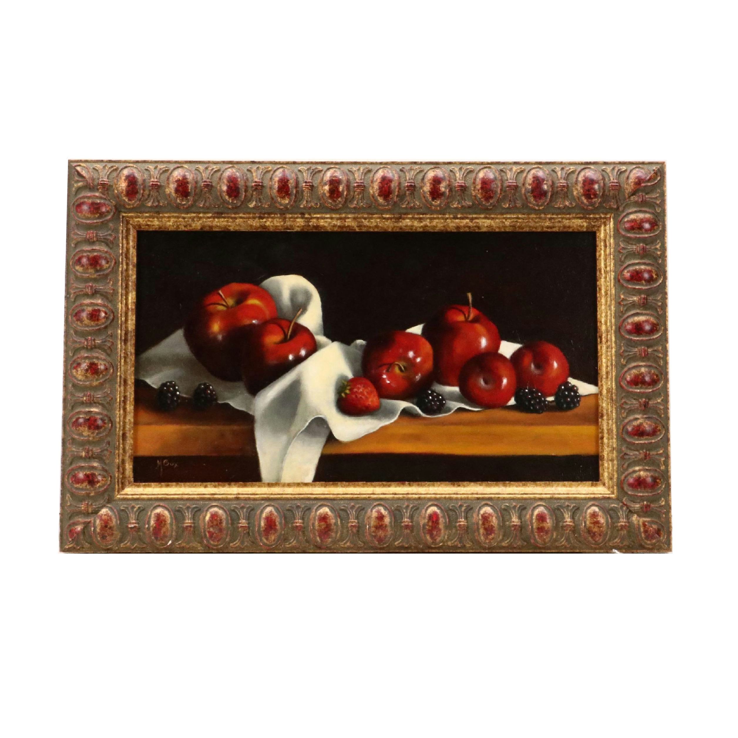 Mike Box Oil Painting "Three Delicious and a Rome", 20th Century