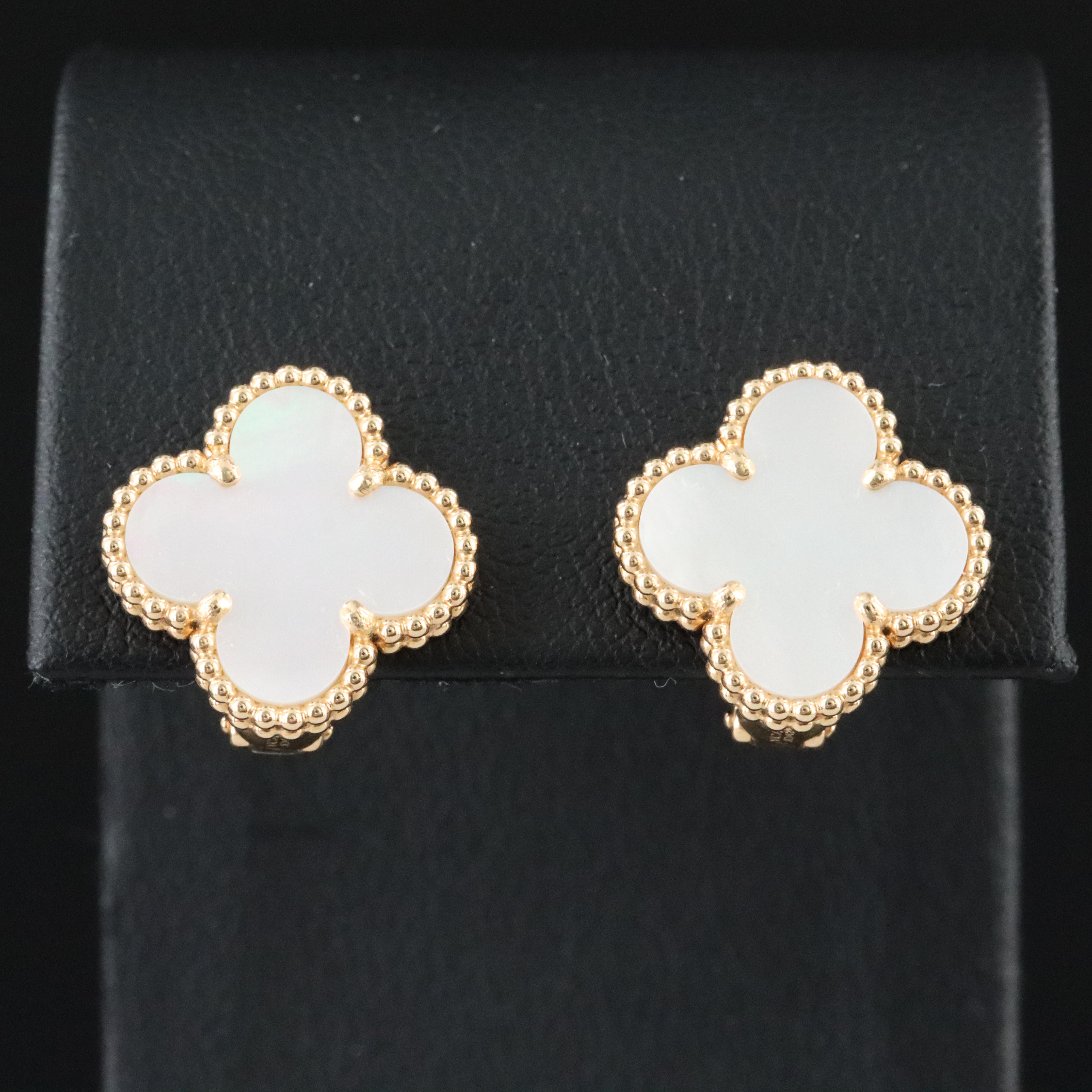 Van Cleef & Arpels Vintage Alhambra 18K Mother of Pearl Earrings