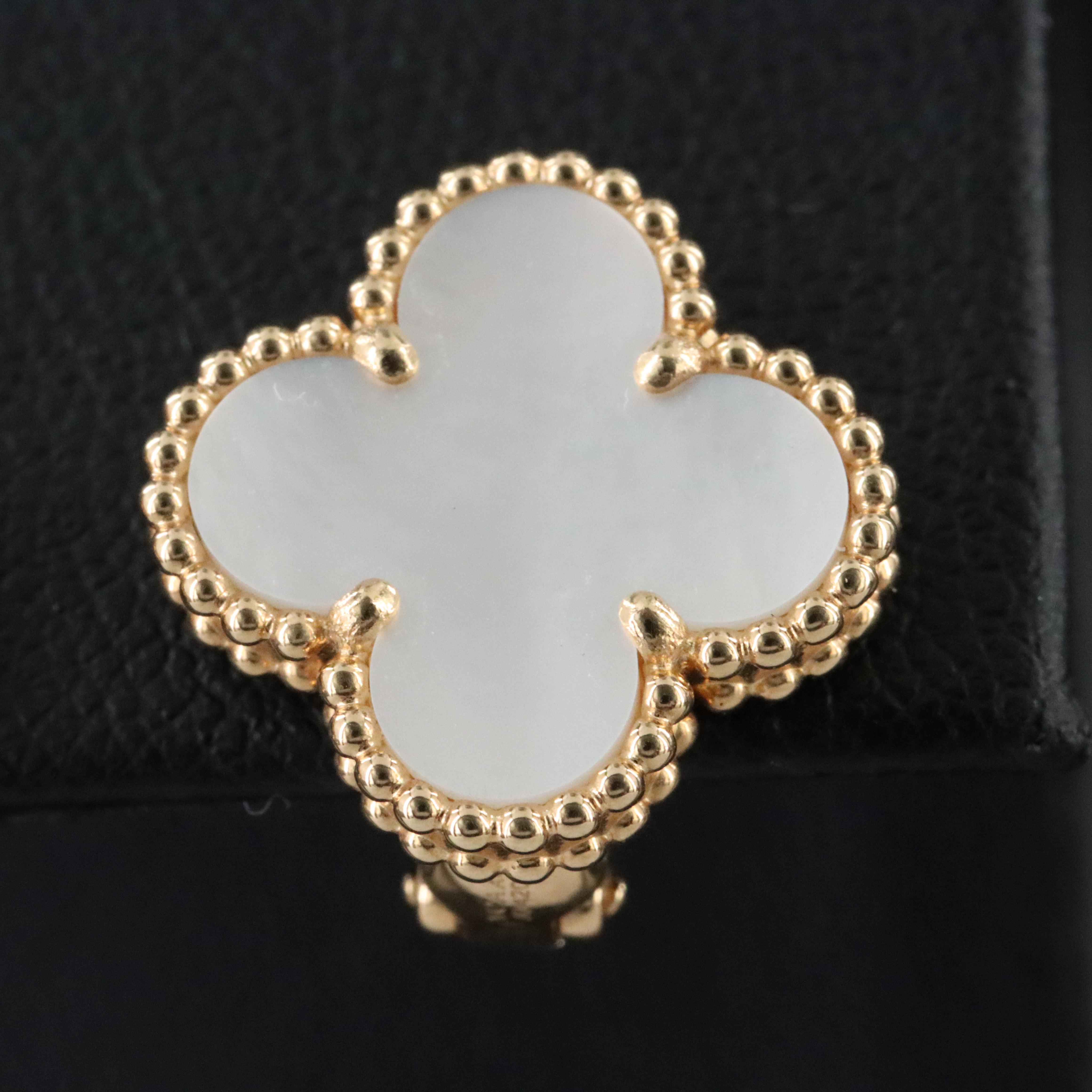 Van Cleef & Arpels Vintage Alhambra 18K Mother of Pearl Earrings