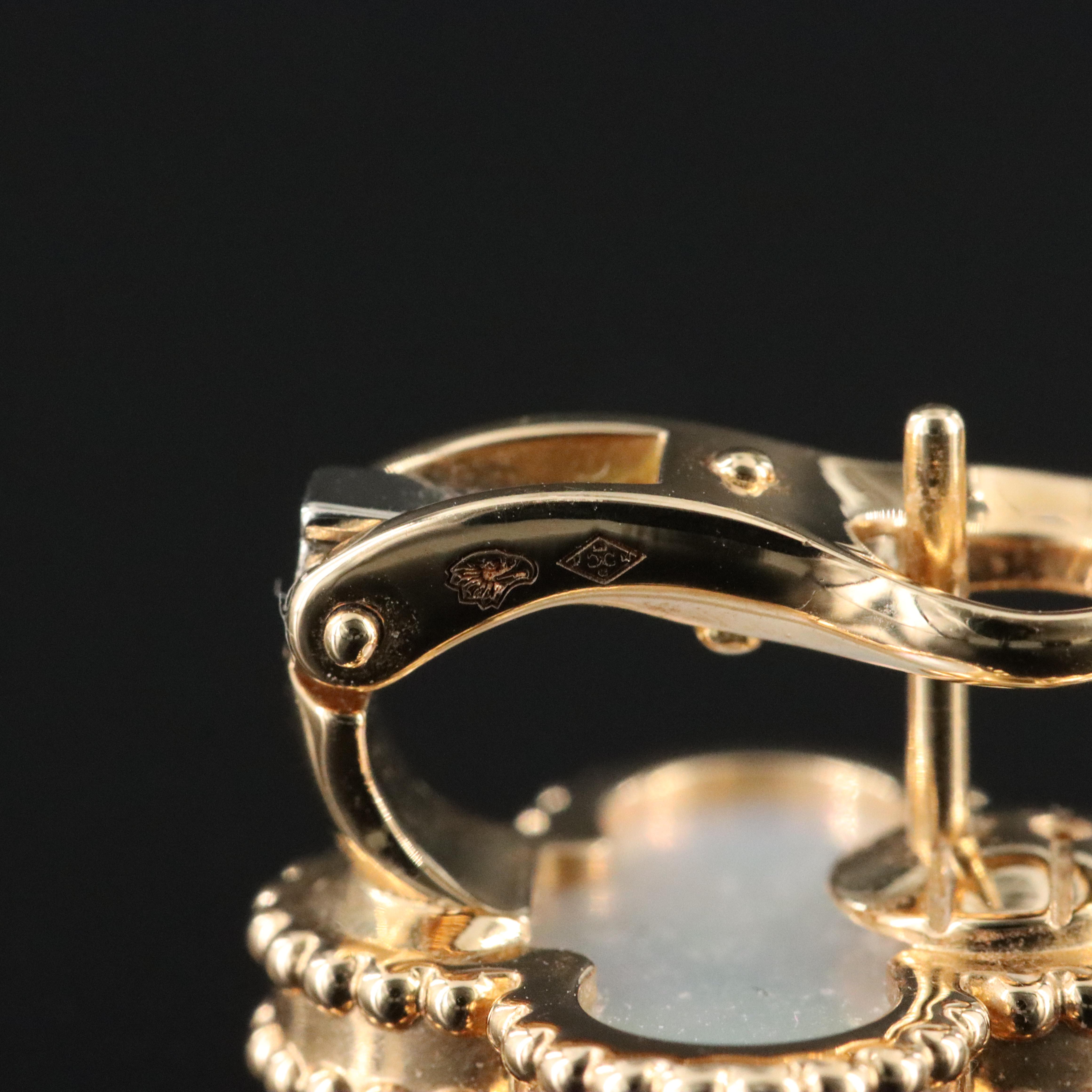 Van Cleef & Arpels Vintage Alhambra 18K Mother of Pearl Earrings