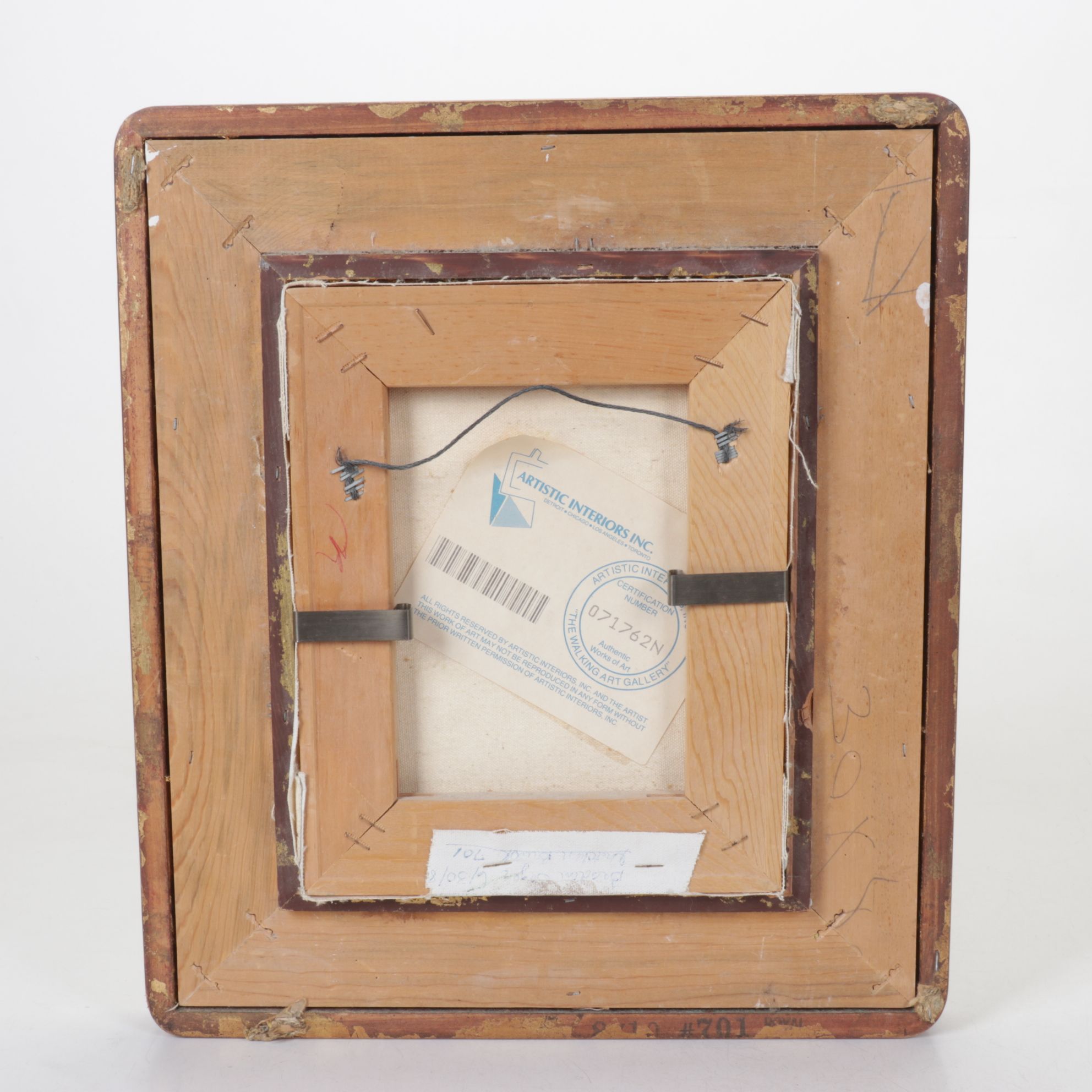 J. Moreau Pastel Impressionist Oil Painting of Two Figures Near a Shrouded Lake