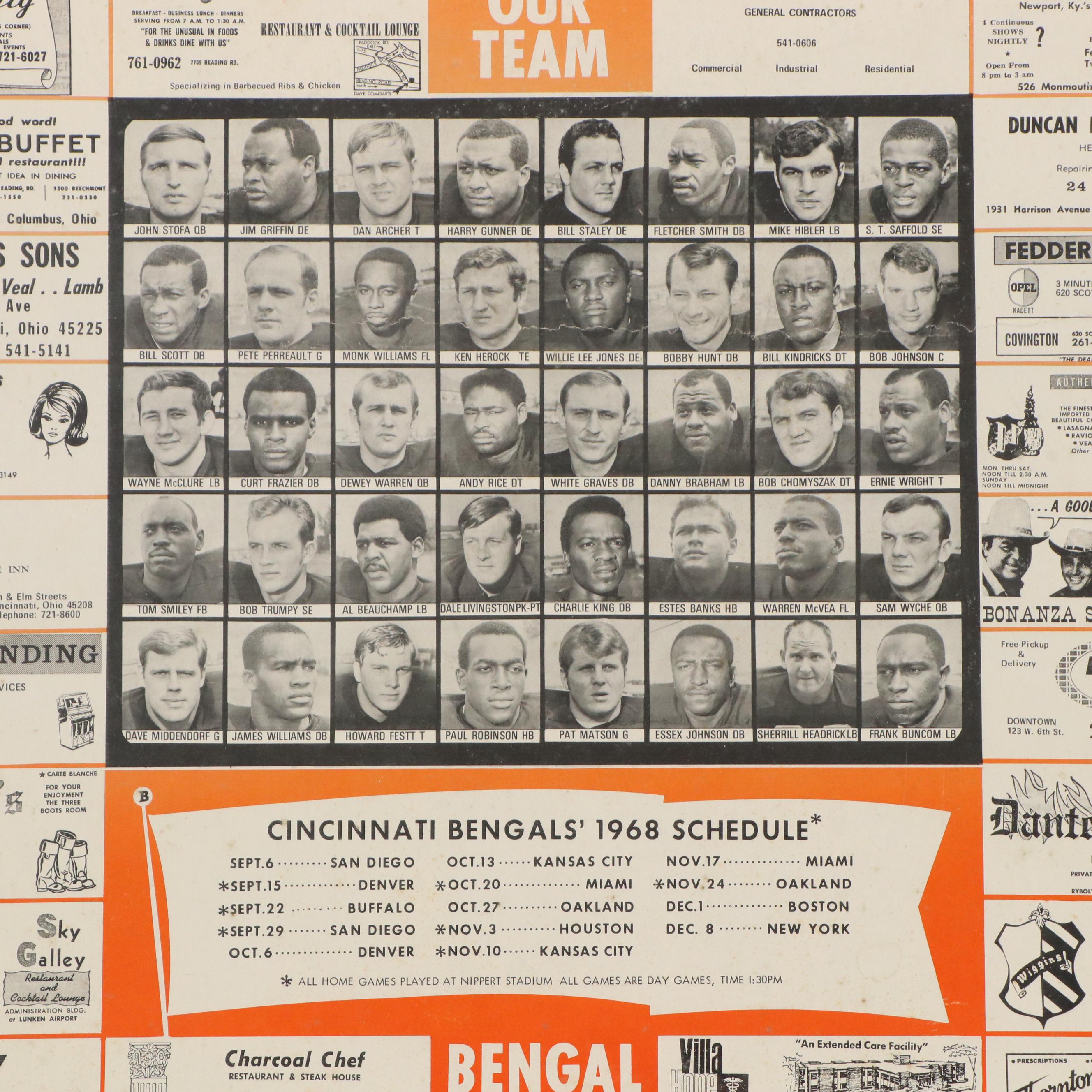 Photomechanical Print "Boost the Bengals" and Other Bengals Photograph, 1968
