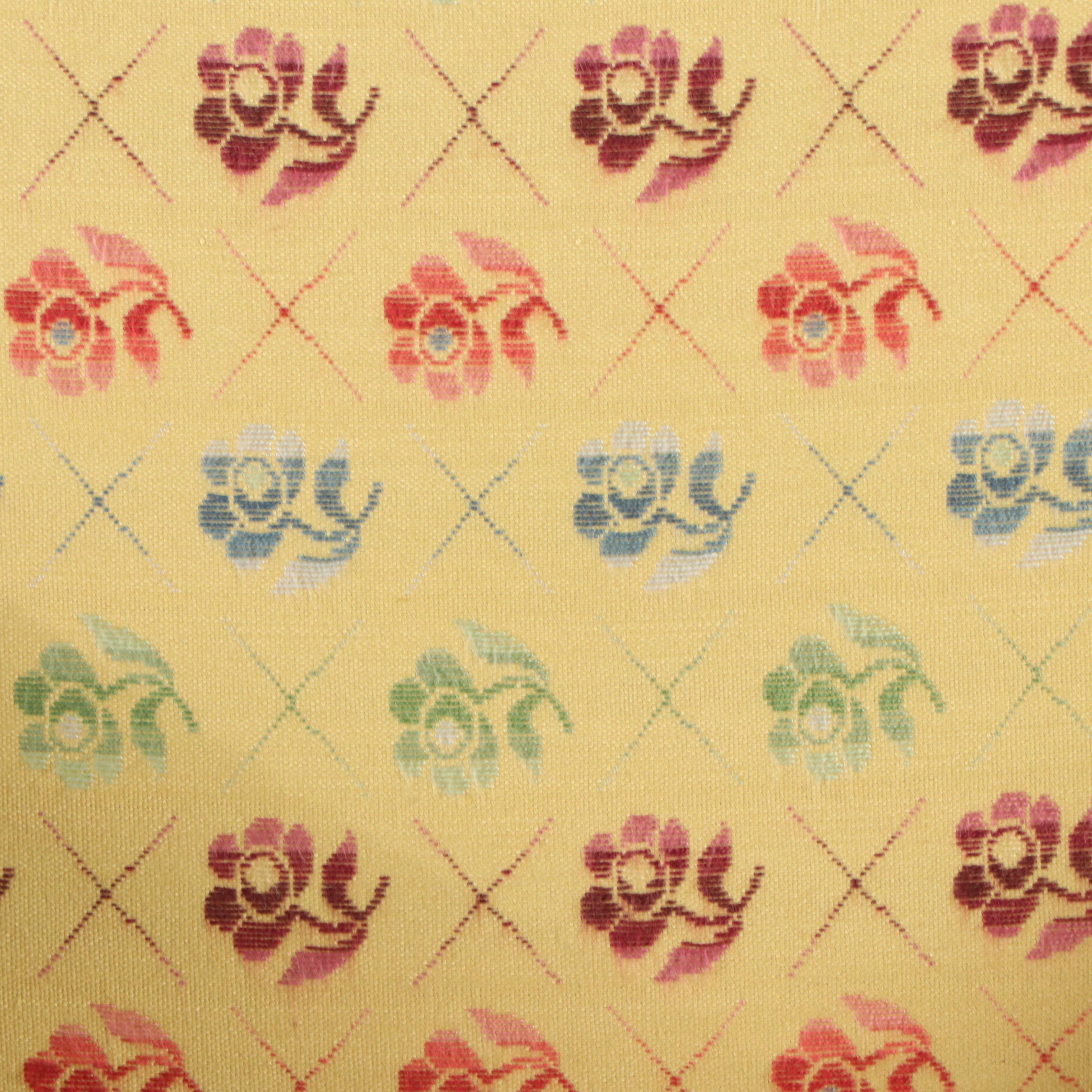 Mid Century Modern Style Floral Upholstered Armchair