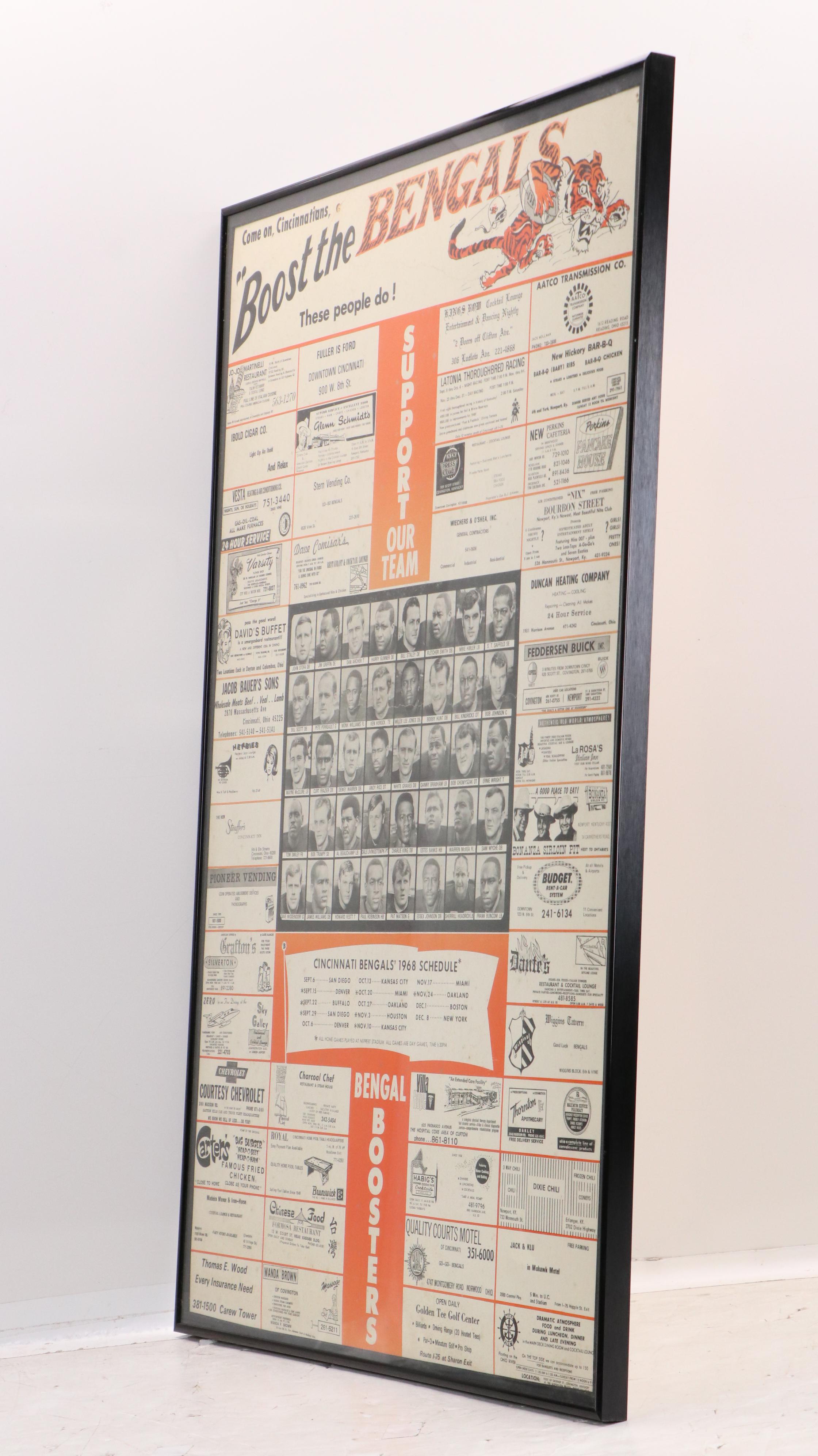 Photomechanical Print "Boost the Bengals" and Other Bengals Photograph, 1968