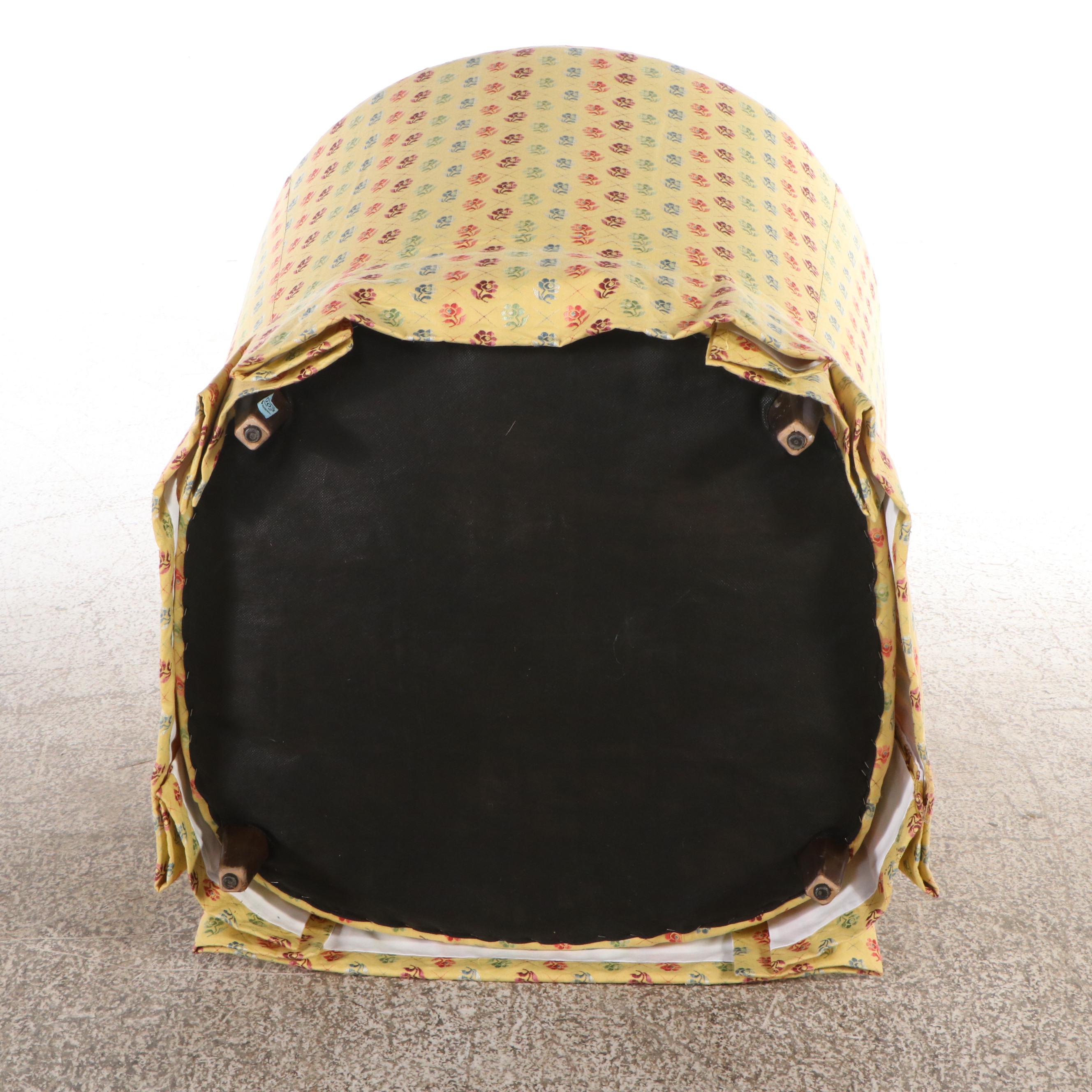 Mid Century Modern Style Floral Upholstered Armchair