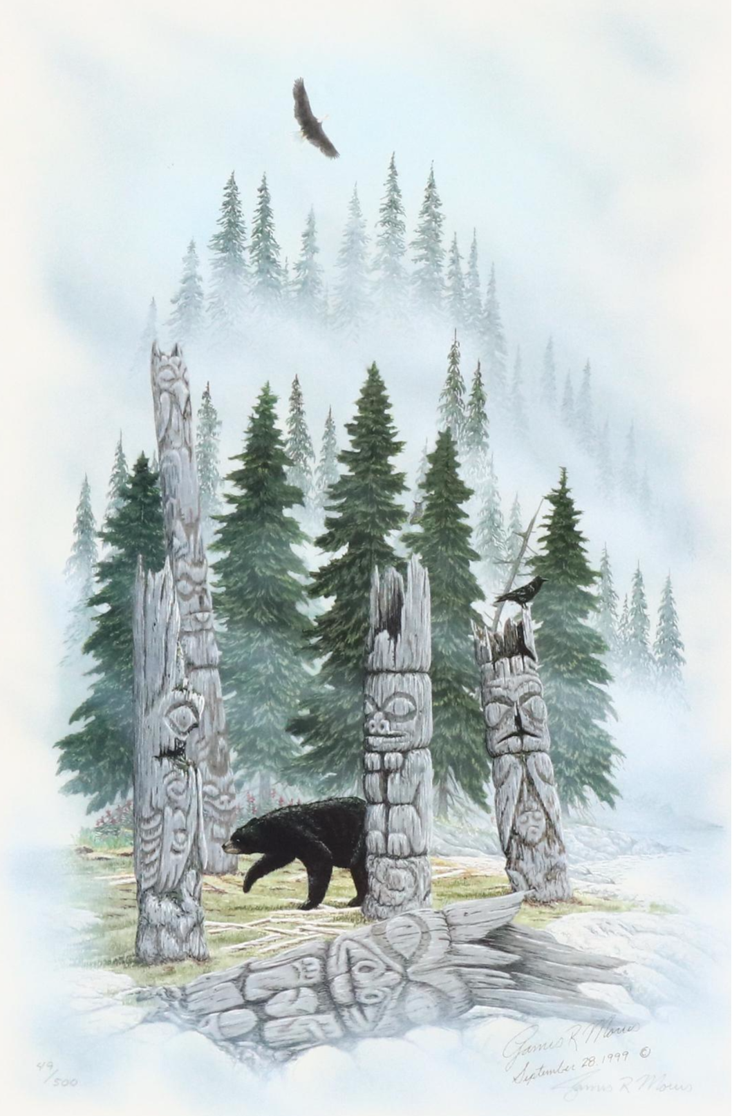 James R. Morris Offset Lithograph "Sacred Ground"