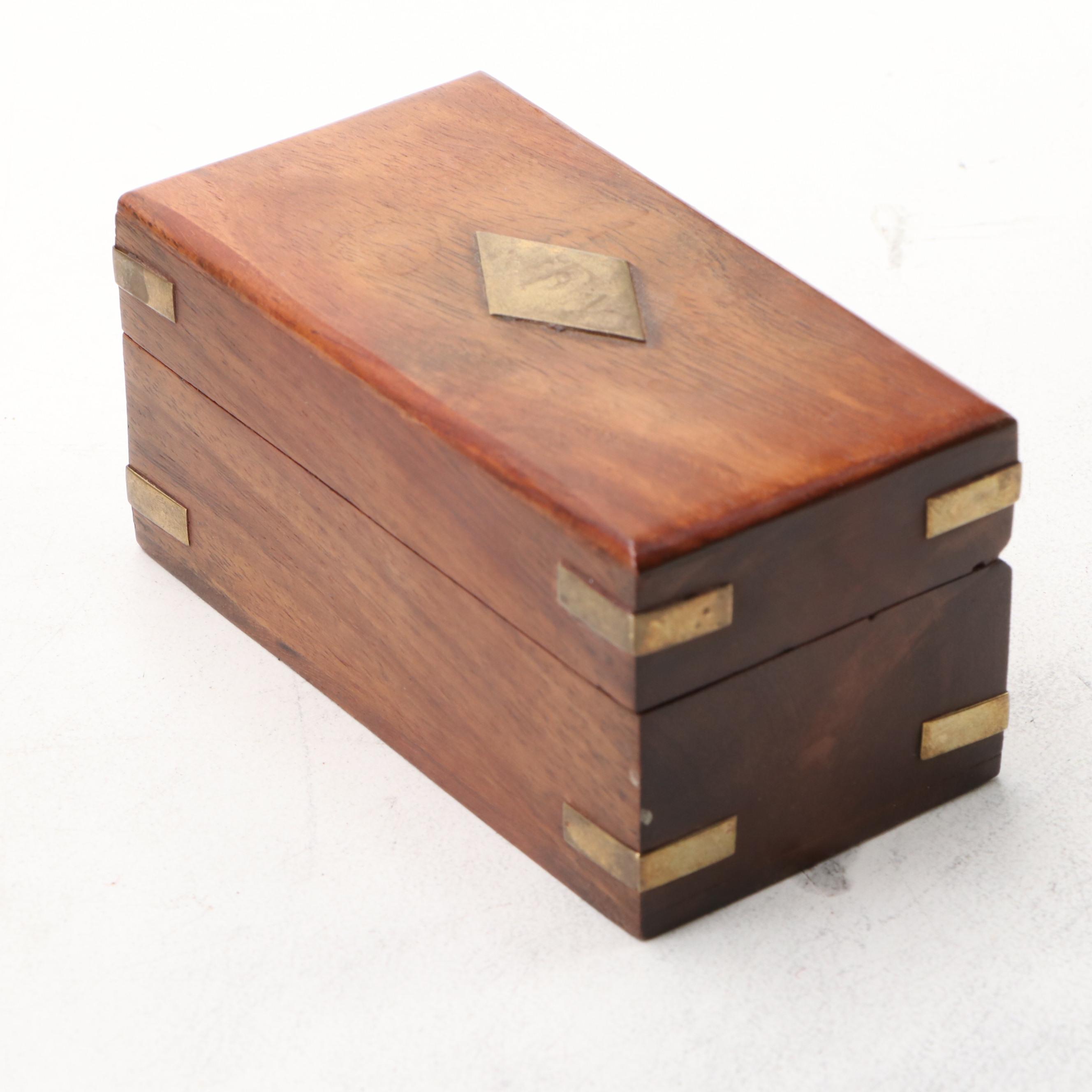 Hotel Oakland Matchbox Holder and Ashtray with Spyglass and Other Brass Décor