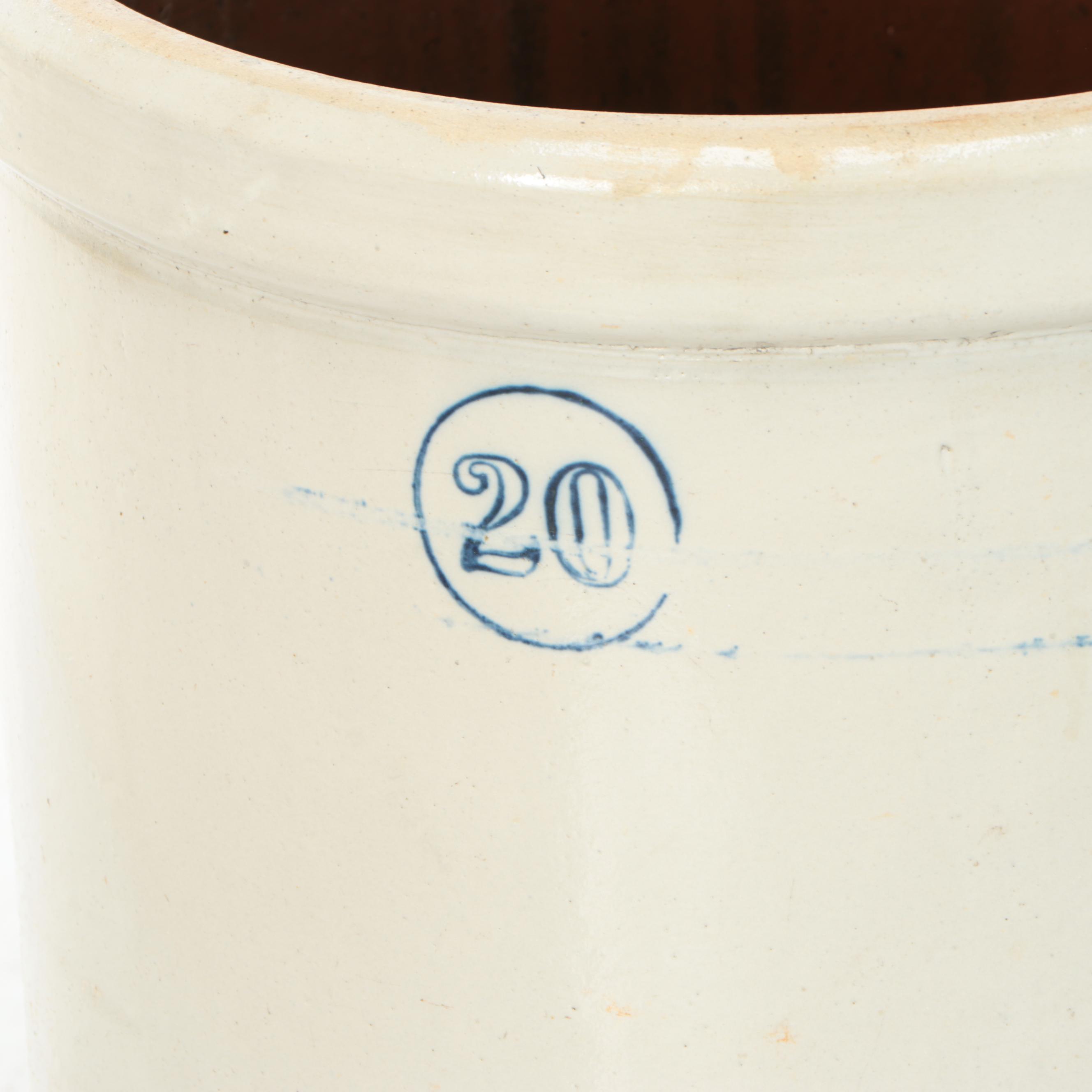 American Stoneware 20 Gallon Crock, 20th Century