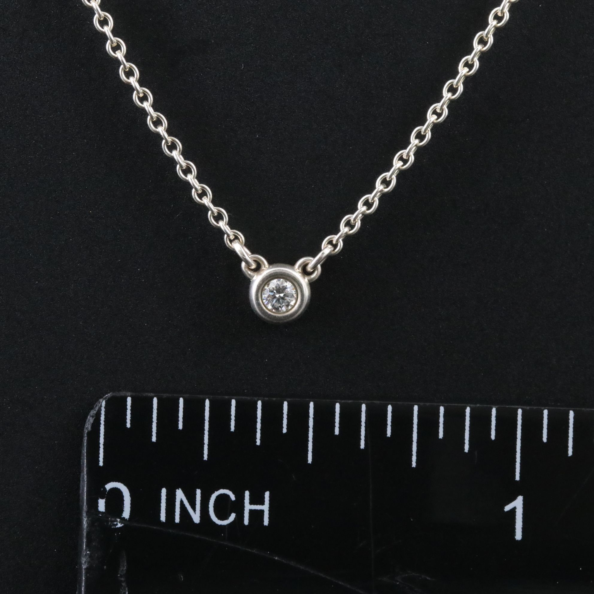 Elsa Peretti for Tiffany & Co. Sterling and Diamond Solitaire Necklace