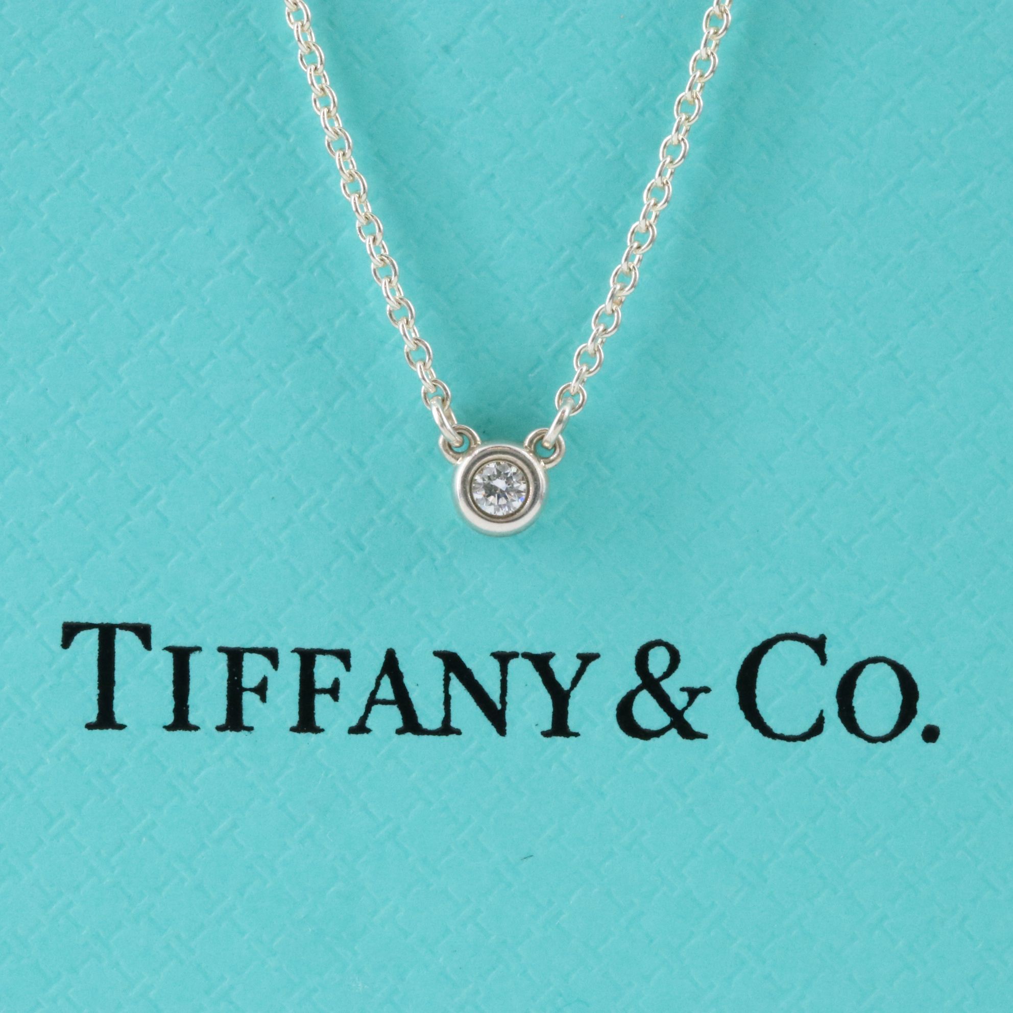 Elsa Peretti for Tiffany & Co. Sterling and Diamond Solitaire Necklace