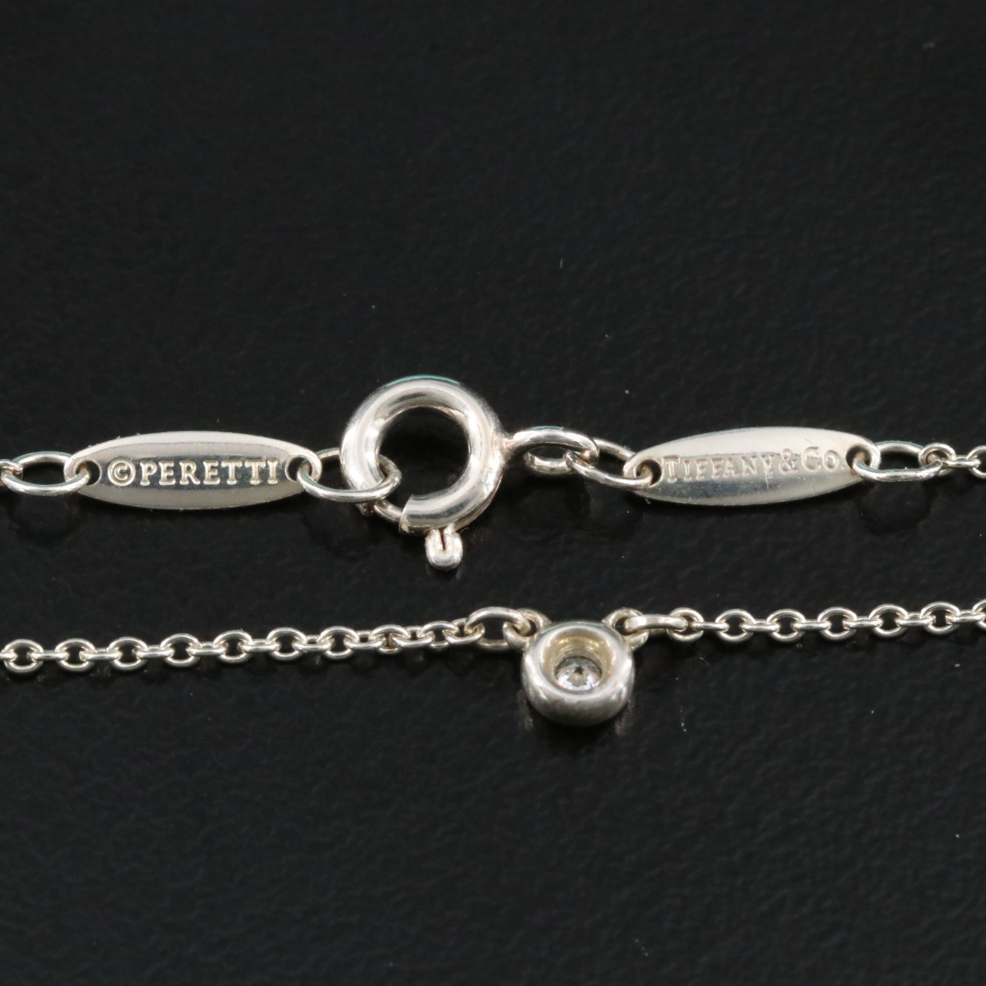 Elsa Peretti for Tiffany & Co. Sterling and Diamond Solitaire Necklace