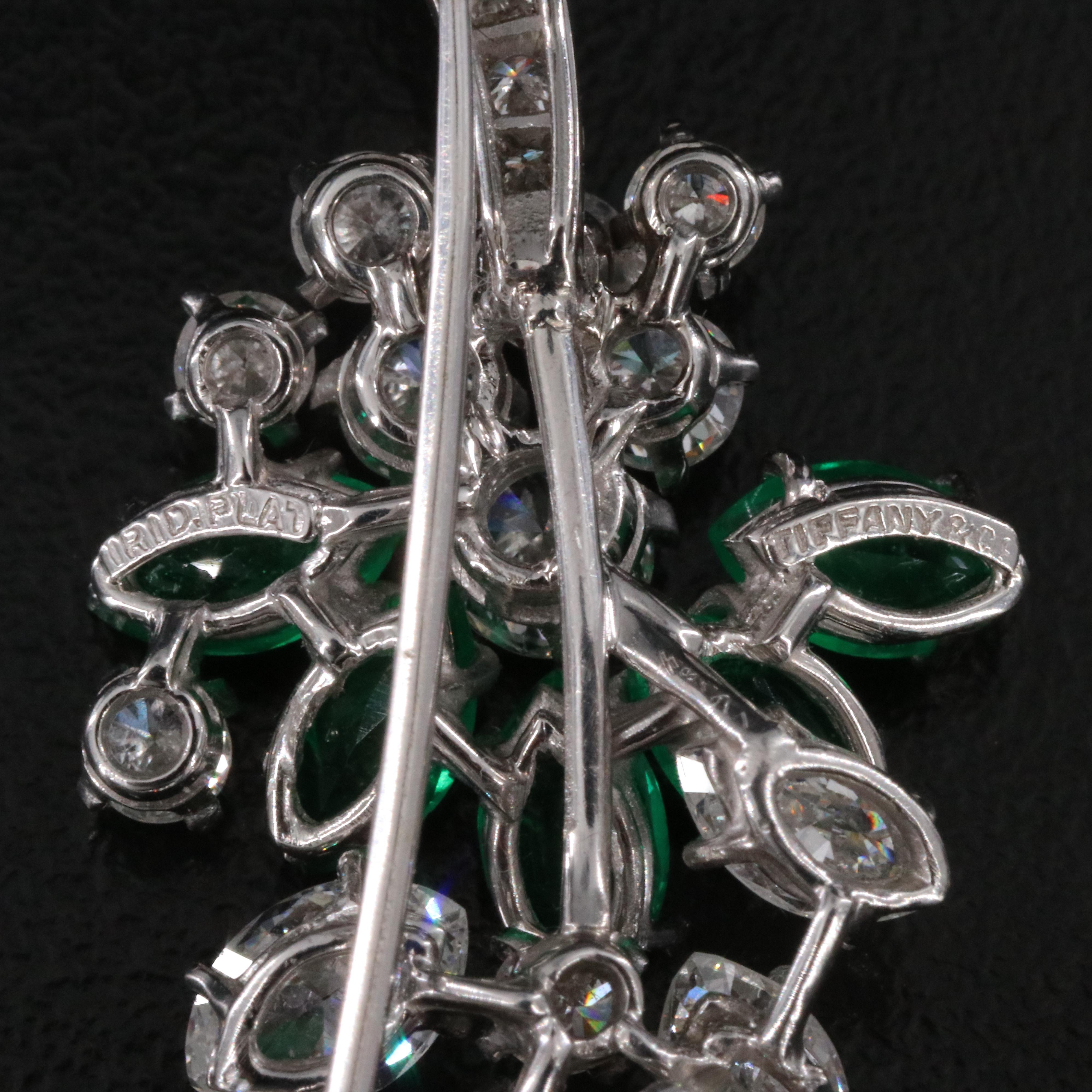 Tiffany & Co. Platinum 10.08 CTW Diamond and 2.38 CTW Emerald Spray Brooch