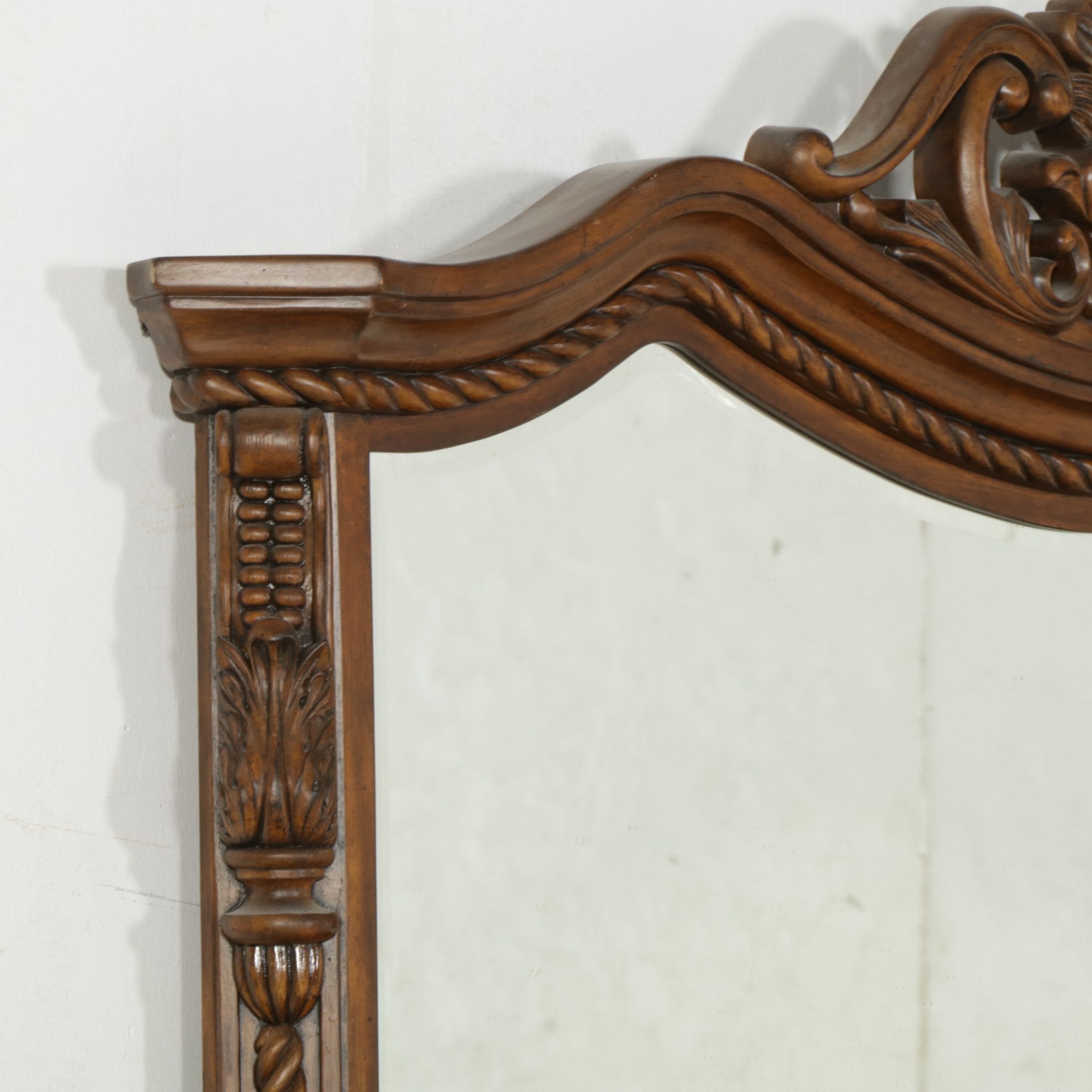 Ashley Furniture Cherry Finish Ornate Dresser and Mirror, 2007