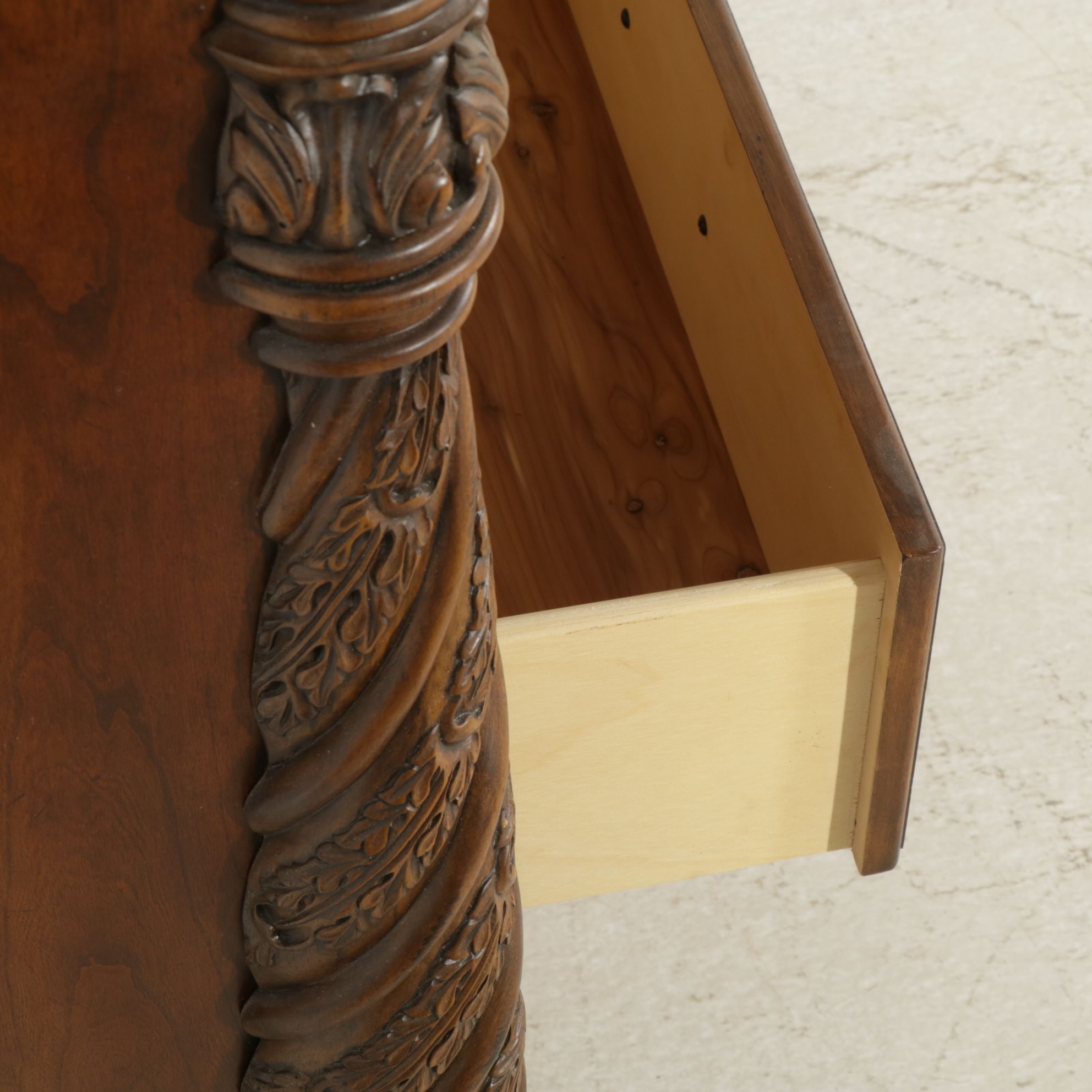 Ashley Furniture Cherry Finish Ornate Dresser and Mirror, 2007