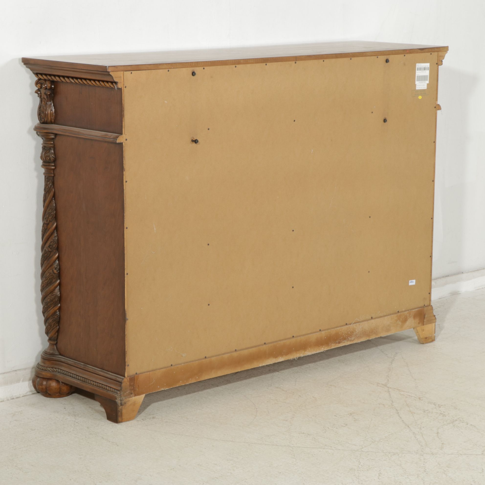 Ashley Furniture Cherry Finish Ornate Dresser and Mirror, 2007