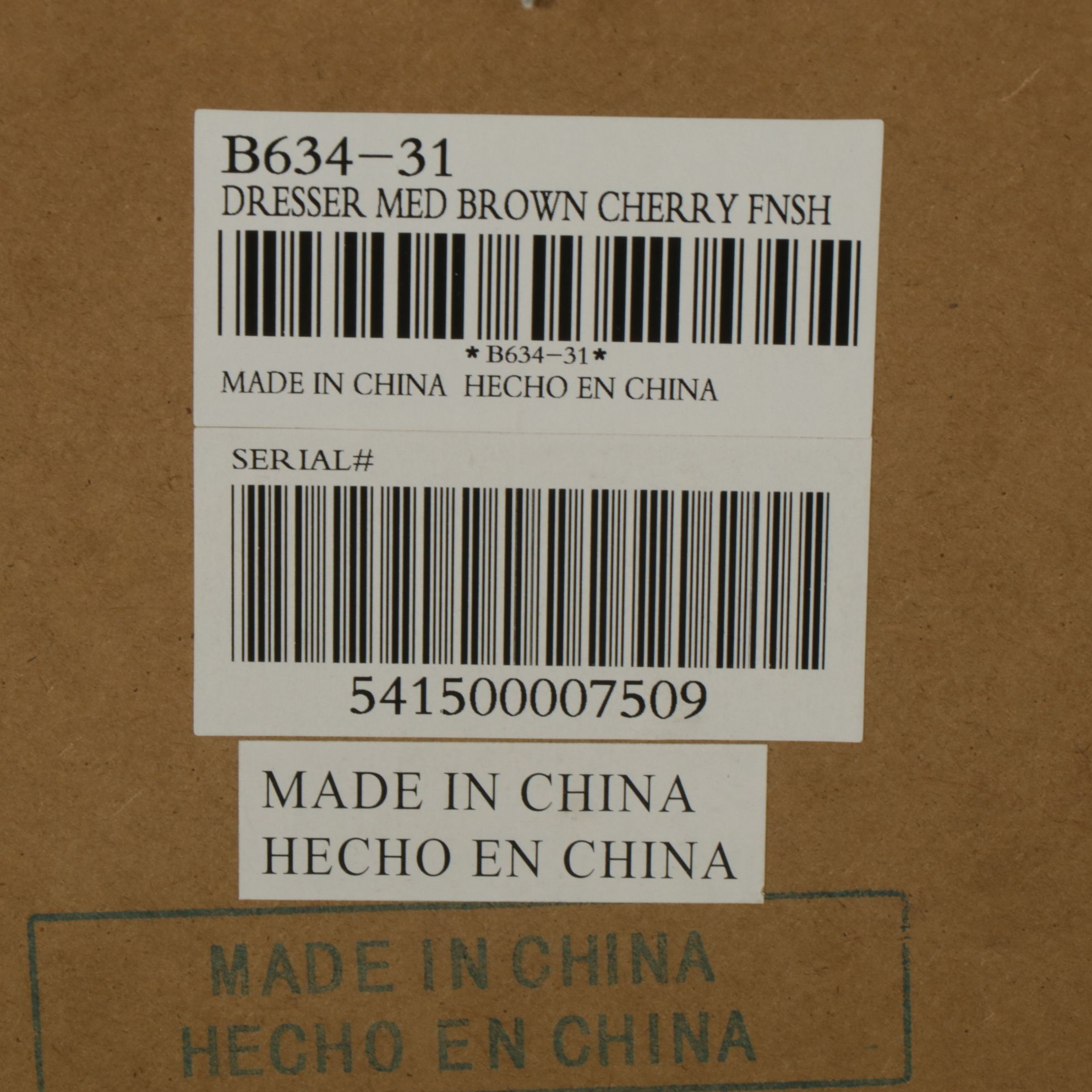 Ashley Furniture Cherry Finish Ornate Dresser and Mirror, 2007