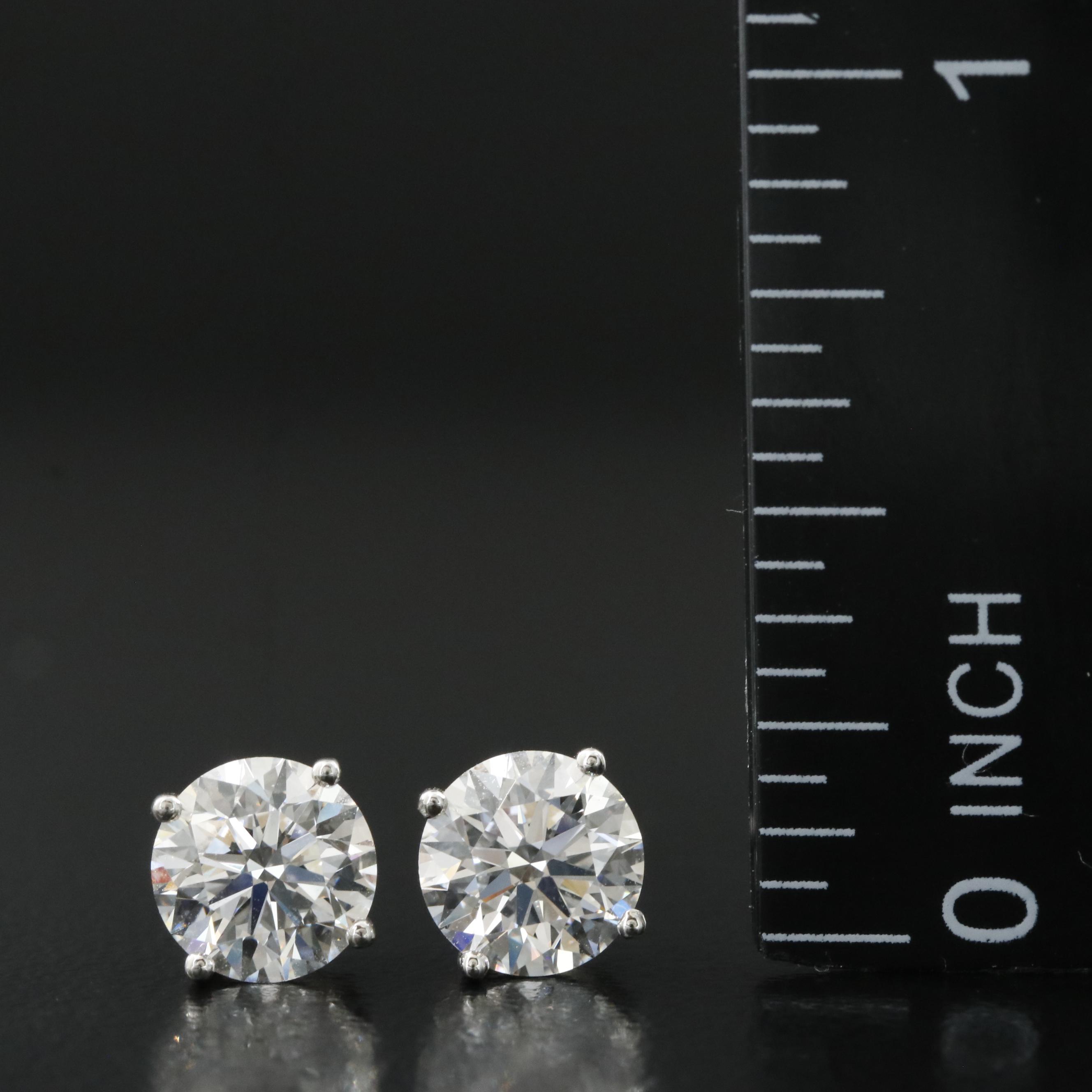 Platinum 2.20 CTW Lab Grown Diamond Stud Earrings with IGI Reports