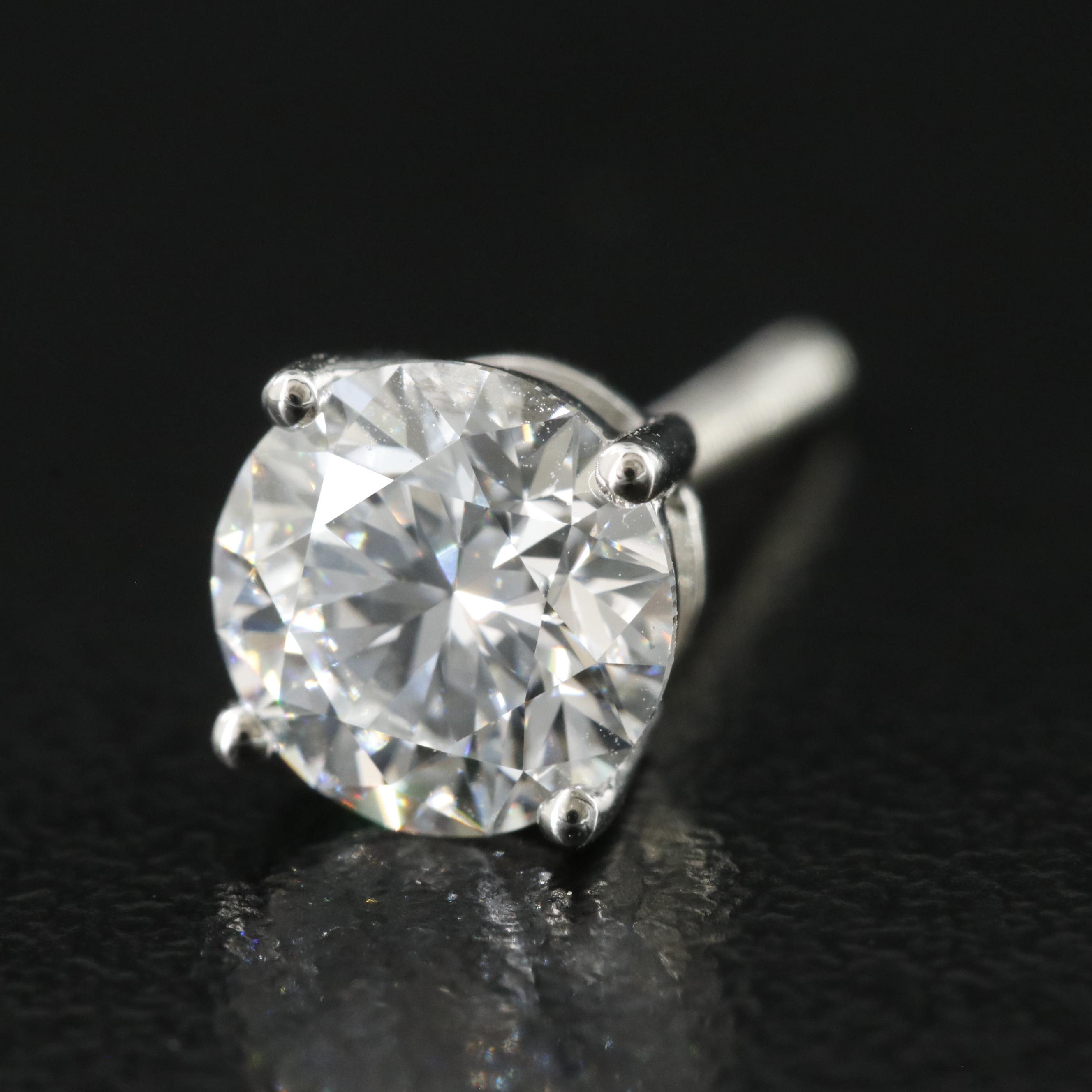 Platinum 2.20 CTW Lab Grown Diamond Stud Earrings with IGI Reports