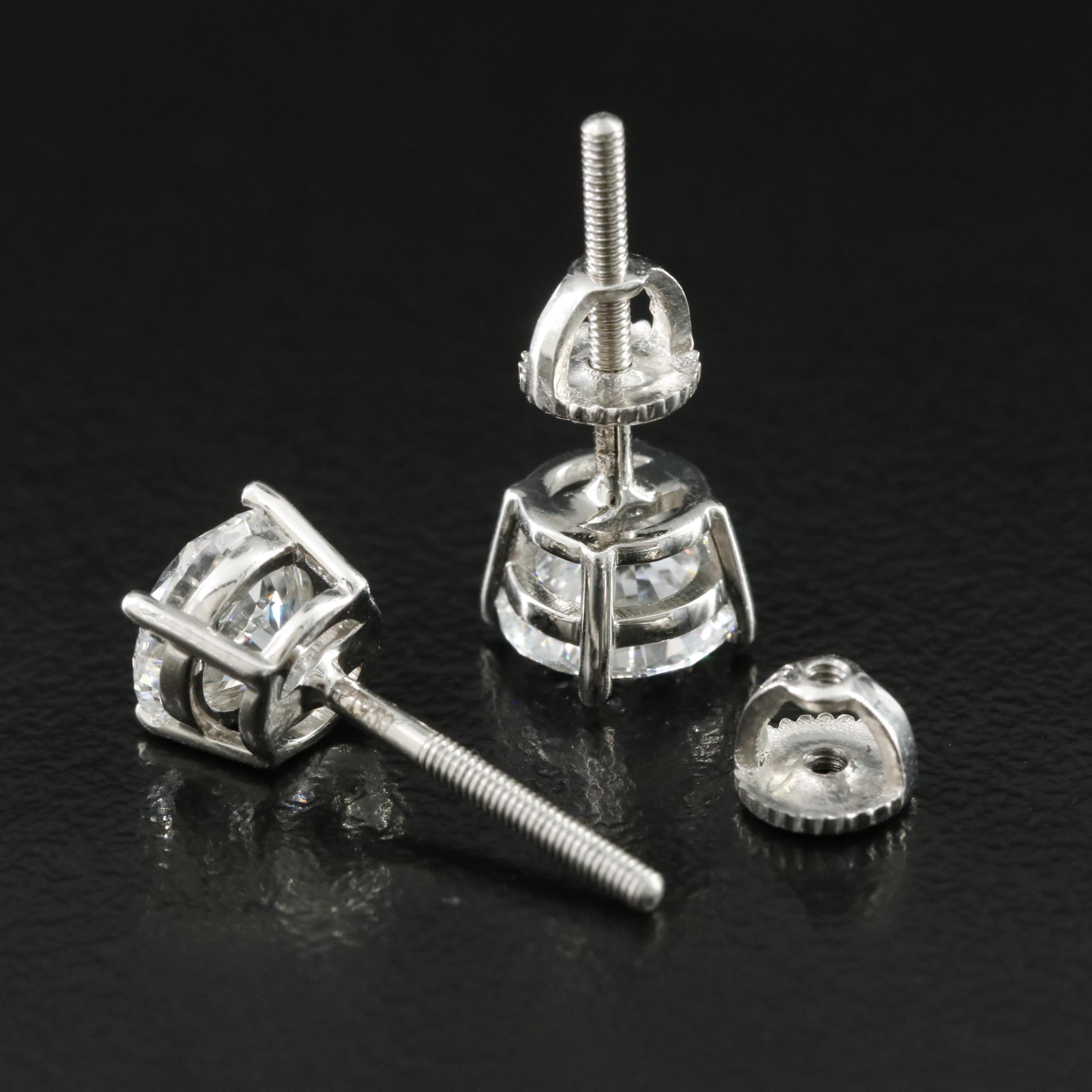 Platinum 2.20 CTW Lab Grown Diamond Stud Earrings with IGI Reports