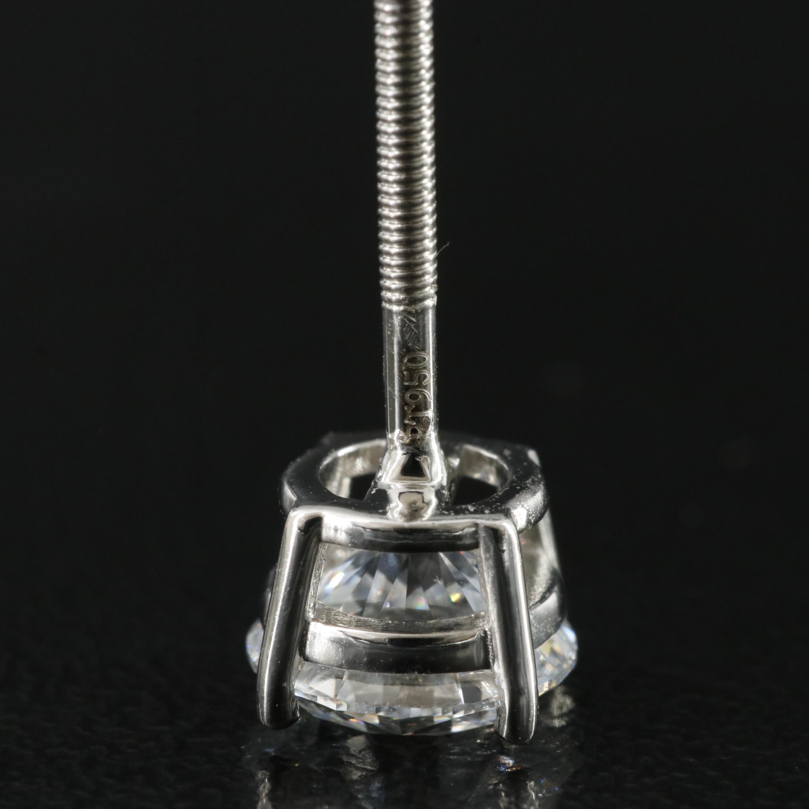 Platinum 2.20 CTW Lab Grown Diamond Stud Earrings with IGI Reports