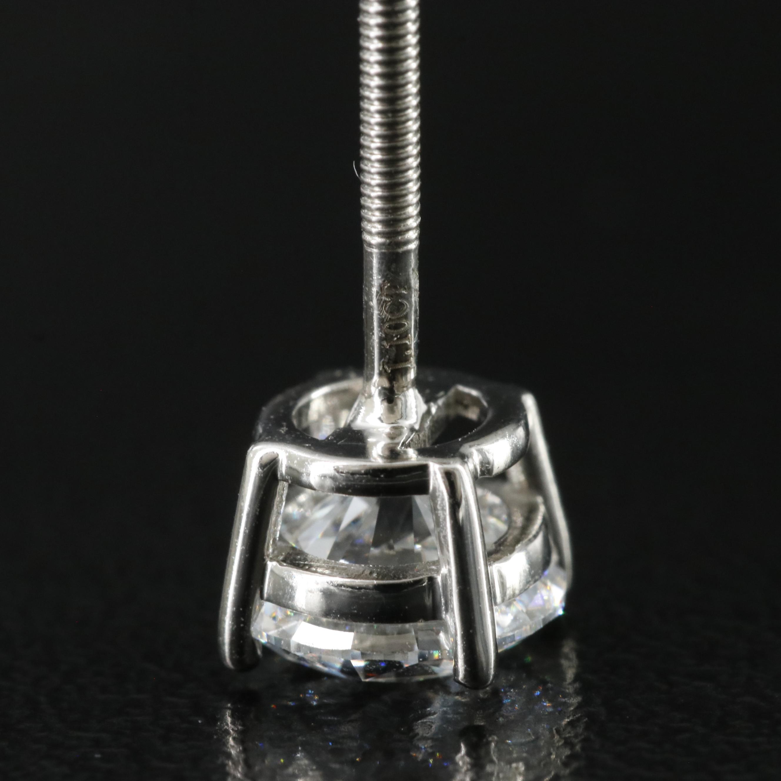 Platinum 2.20 CTW Lab Grown Diamond Stud Earrings with IGI Reports