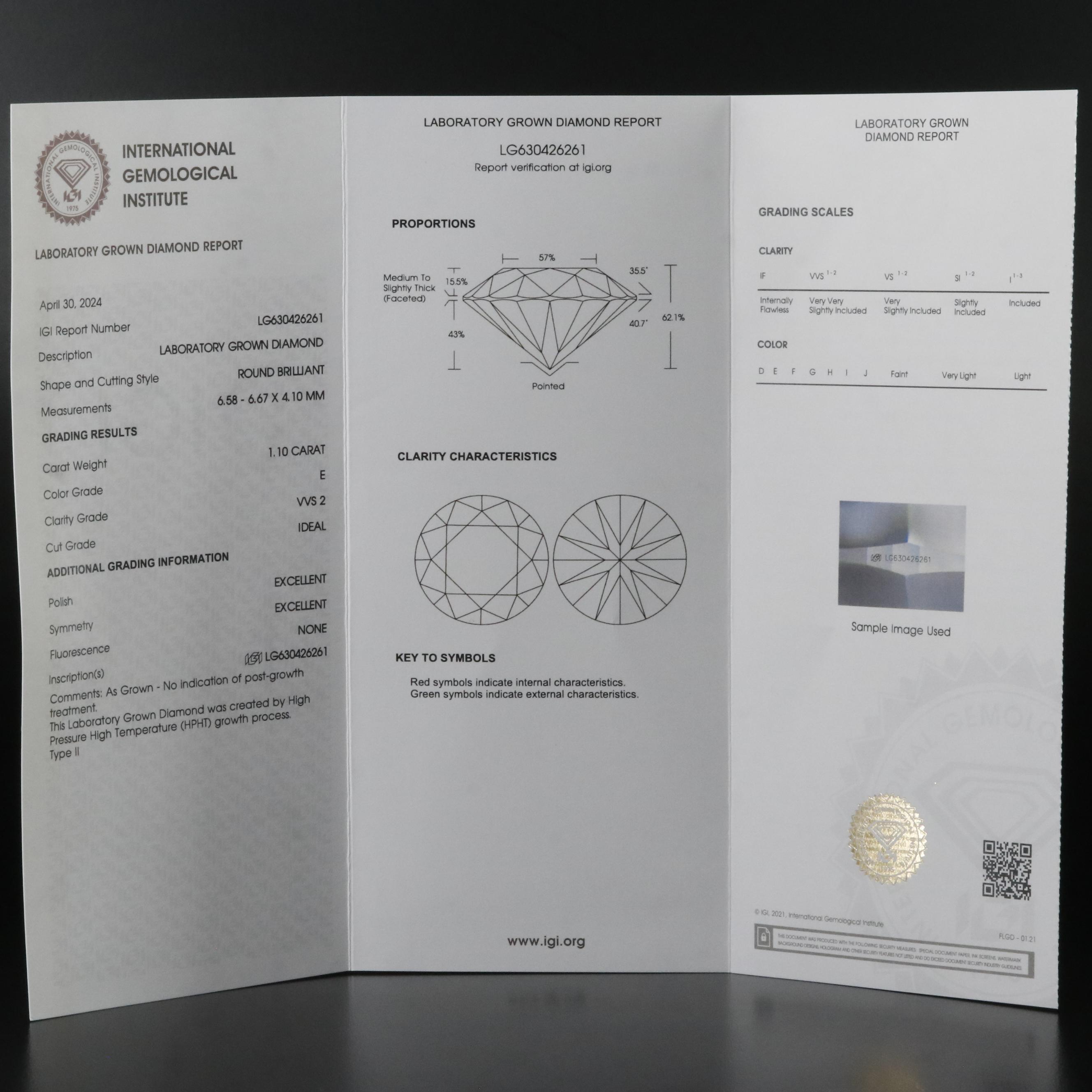 Platinum 2.20 CTW Lab Grown Diamond Stud Earrings with IGI Reports