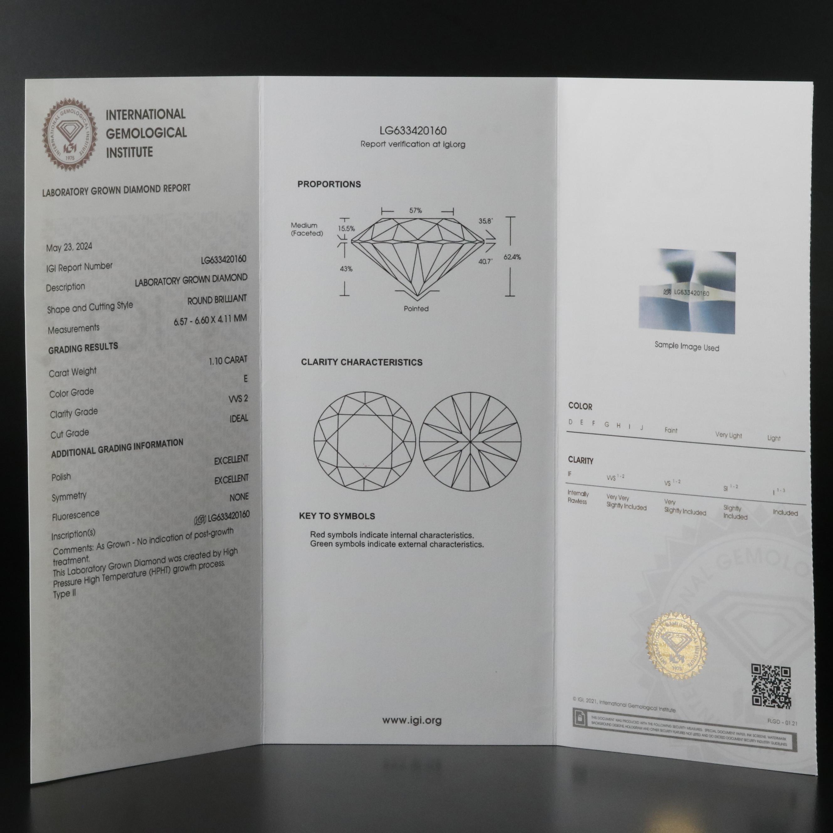 Platinum 2.20 CTW Lab Grown Diamond Stud Earrings with IGI Reports