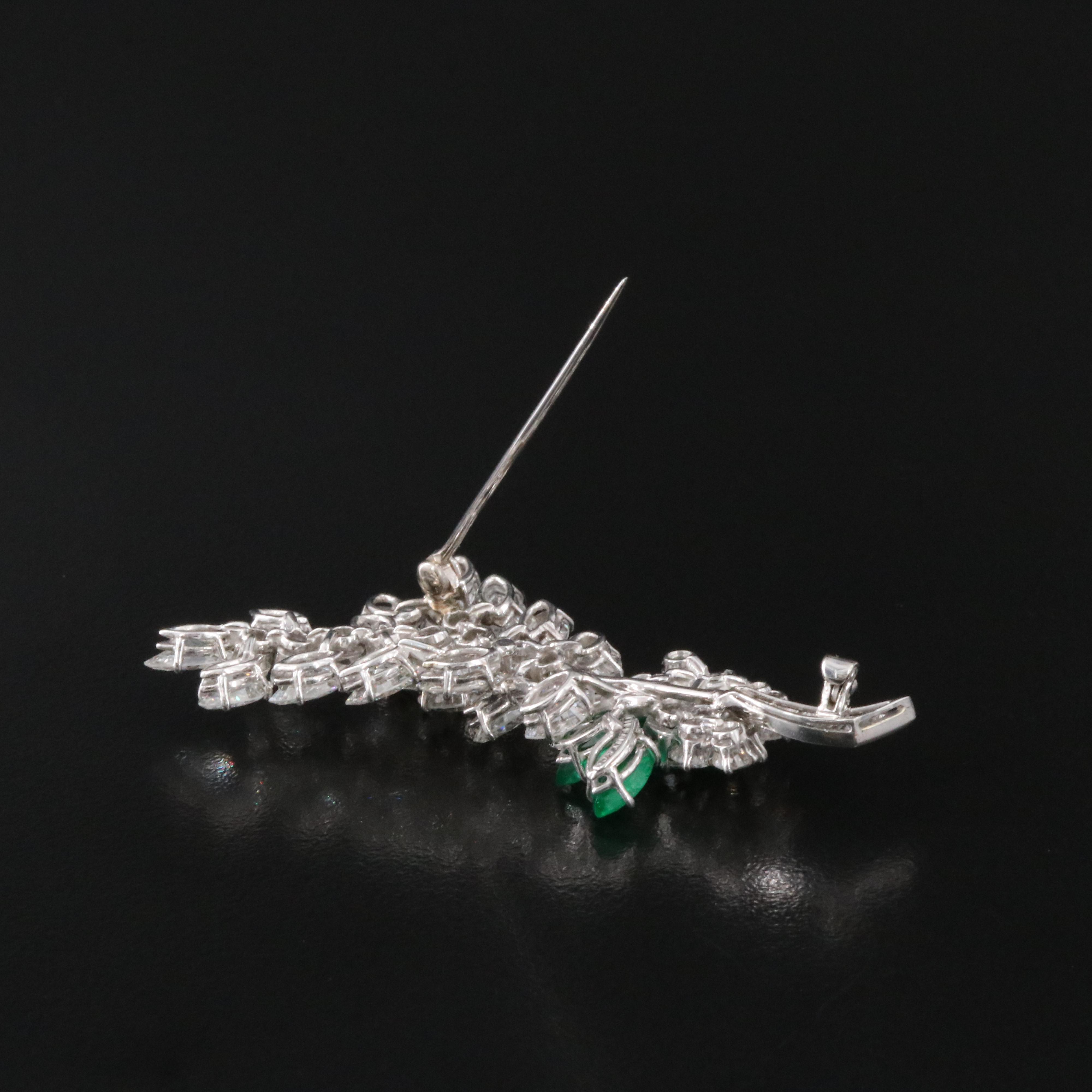 Tiffany & Co. Platinum 10.08 CTW Diamond and 2.38 CTW Emerald Spray Brooch