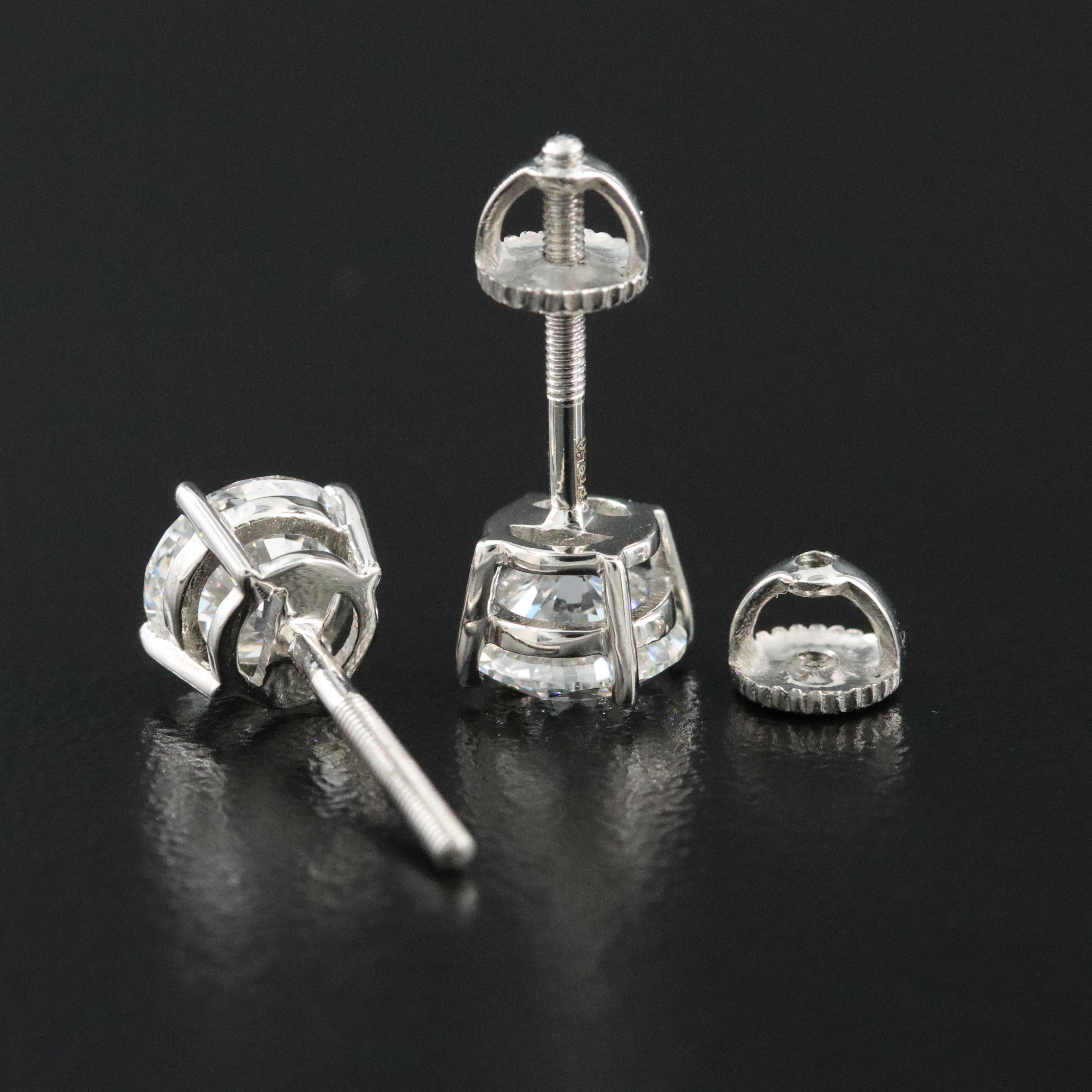 Platinum 2.08 CTW Lab Grown Diamond Stud Earrings with IGI Reports