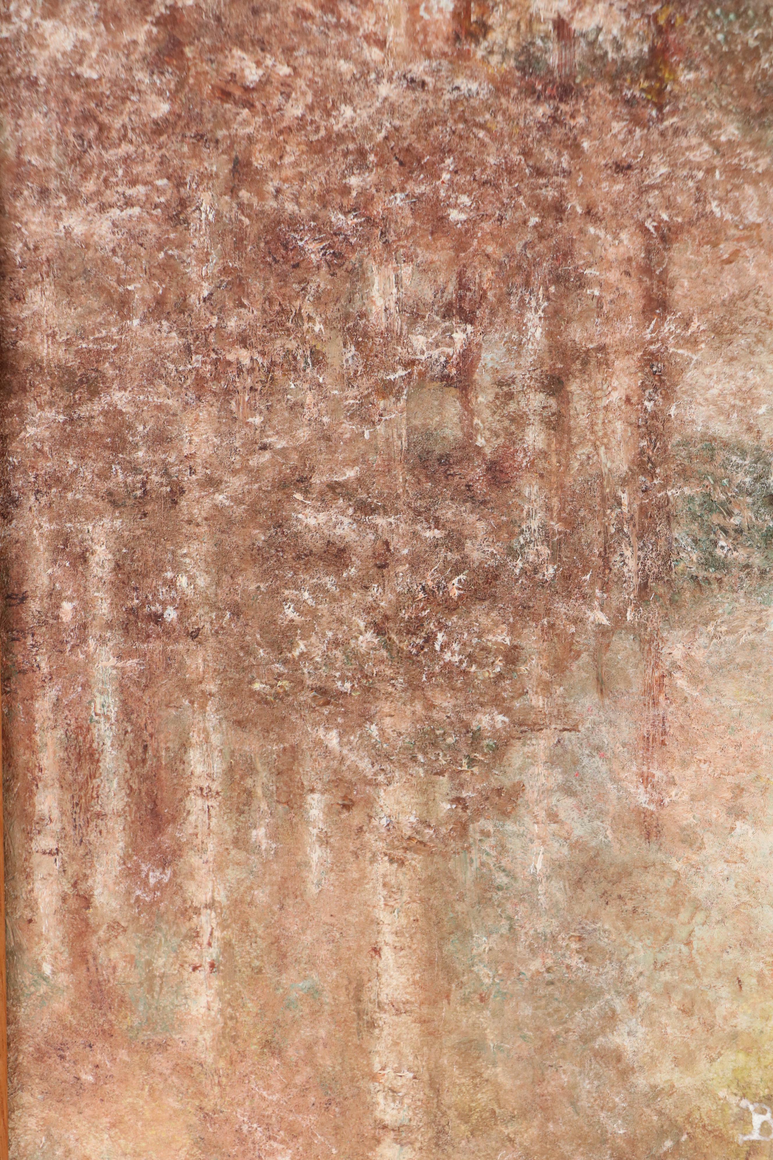 Bolsinger Atmospheric Autumn Landscape Oil Painting, Circa 1970