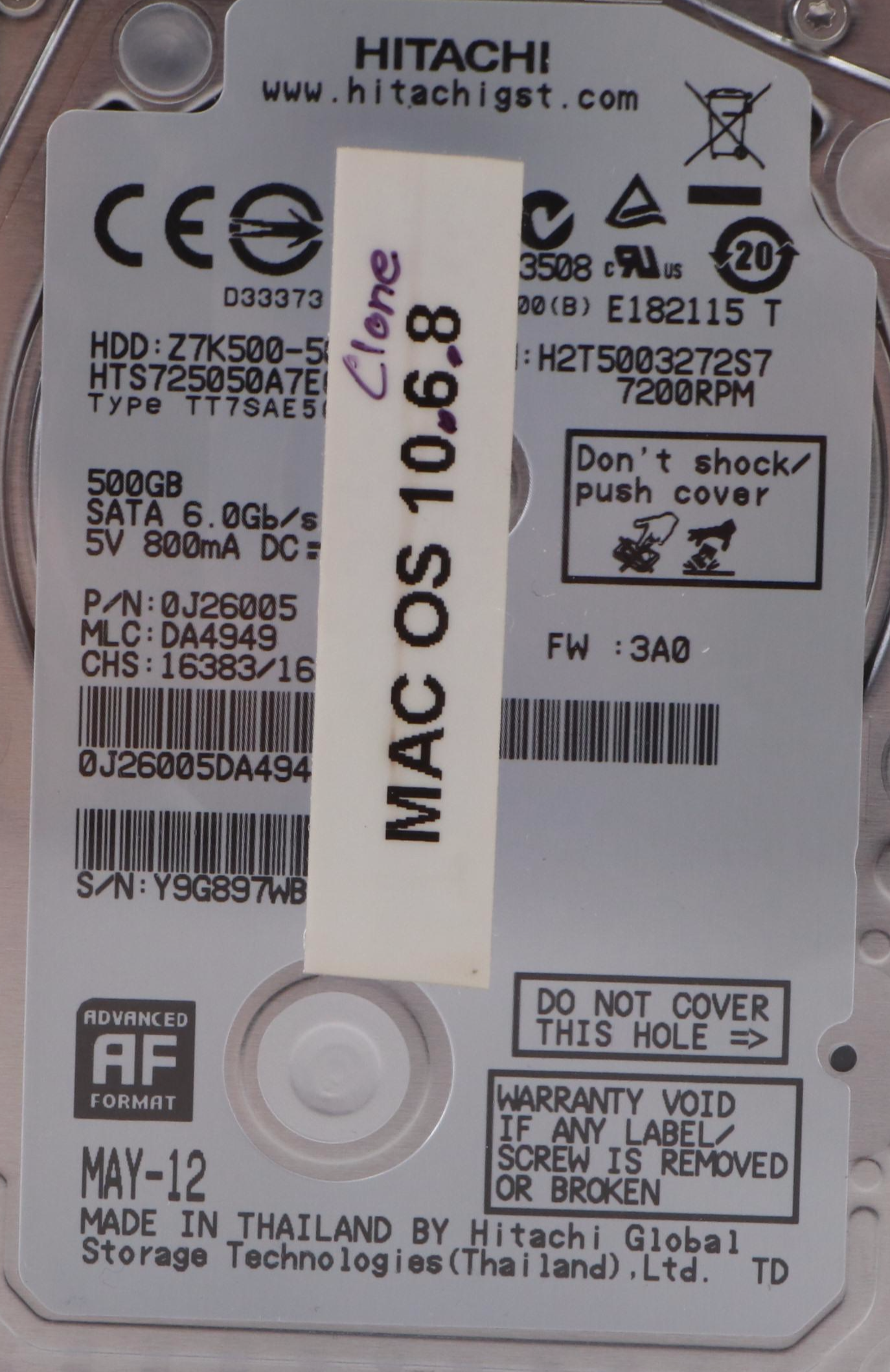 Hitachi MAC OS 10.6.8 Clone and Seagate Hard Drives in Leather Cases