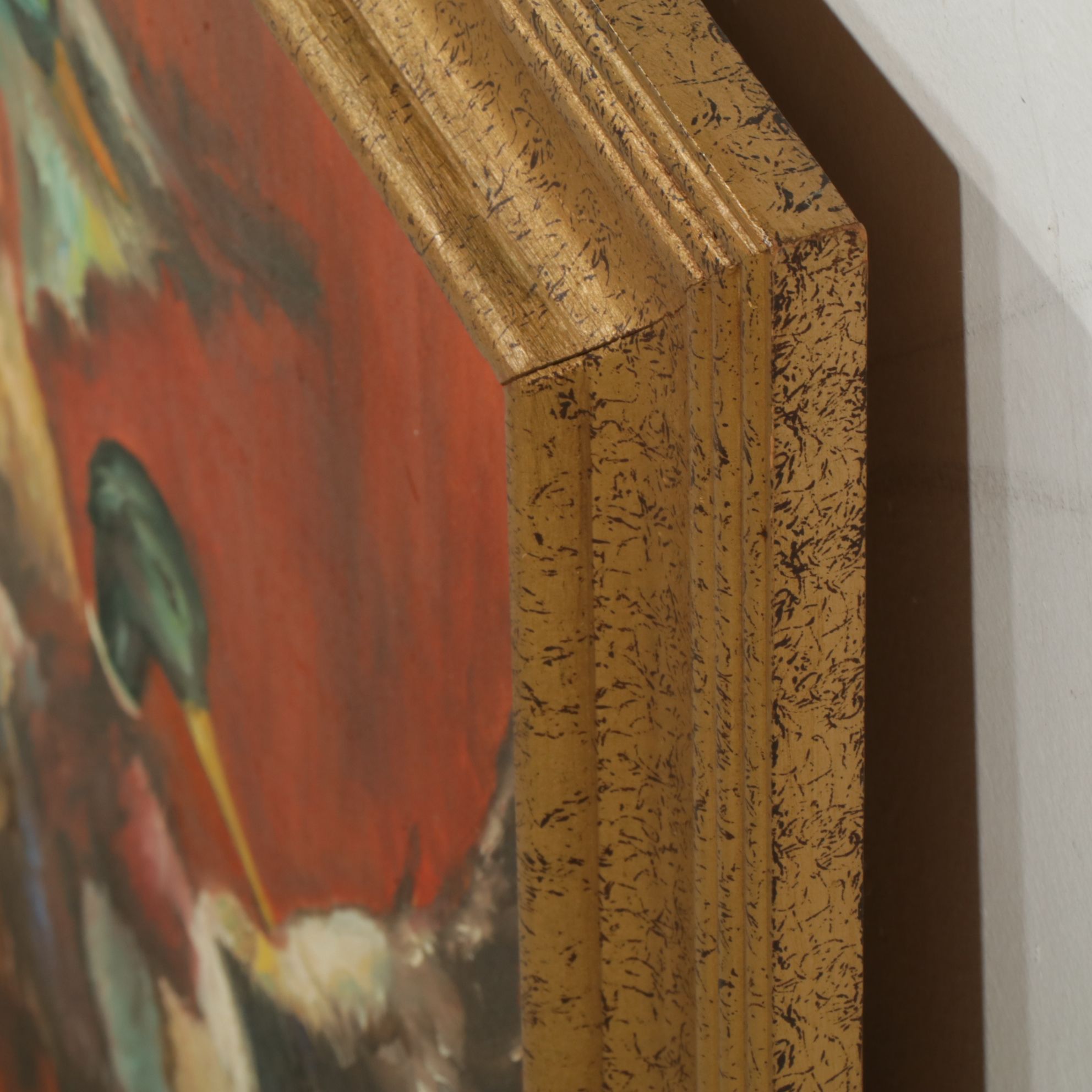 M. Mayers Oil Painting of Wood Ducks in Flight, Mid to Late 20th Century