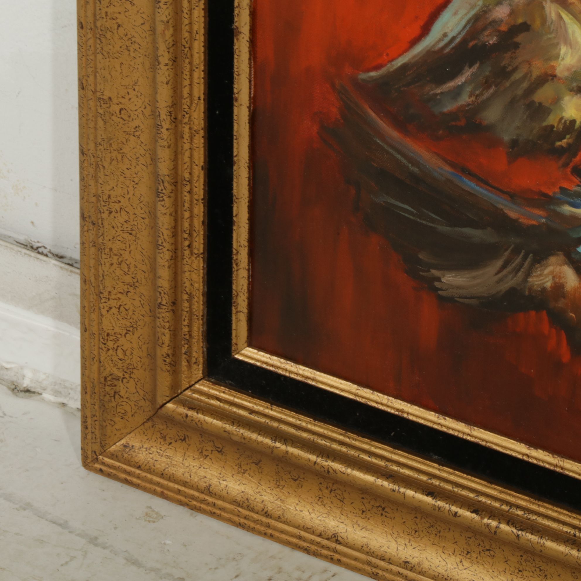 M. Mayers Oil Painting of Wood Ducks in Flight, Mid to Late 20th Century