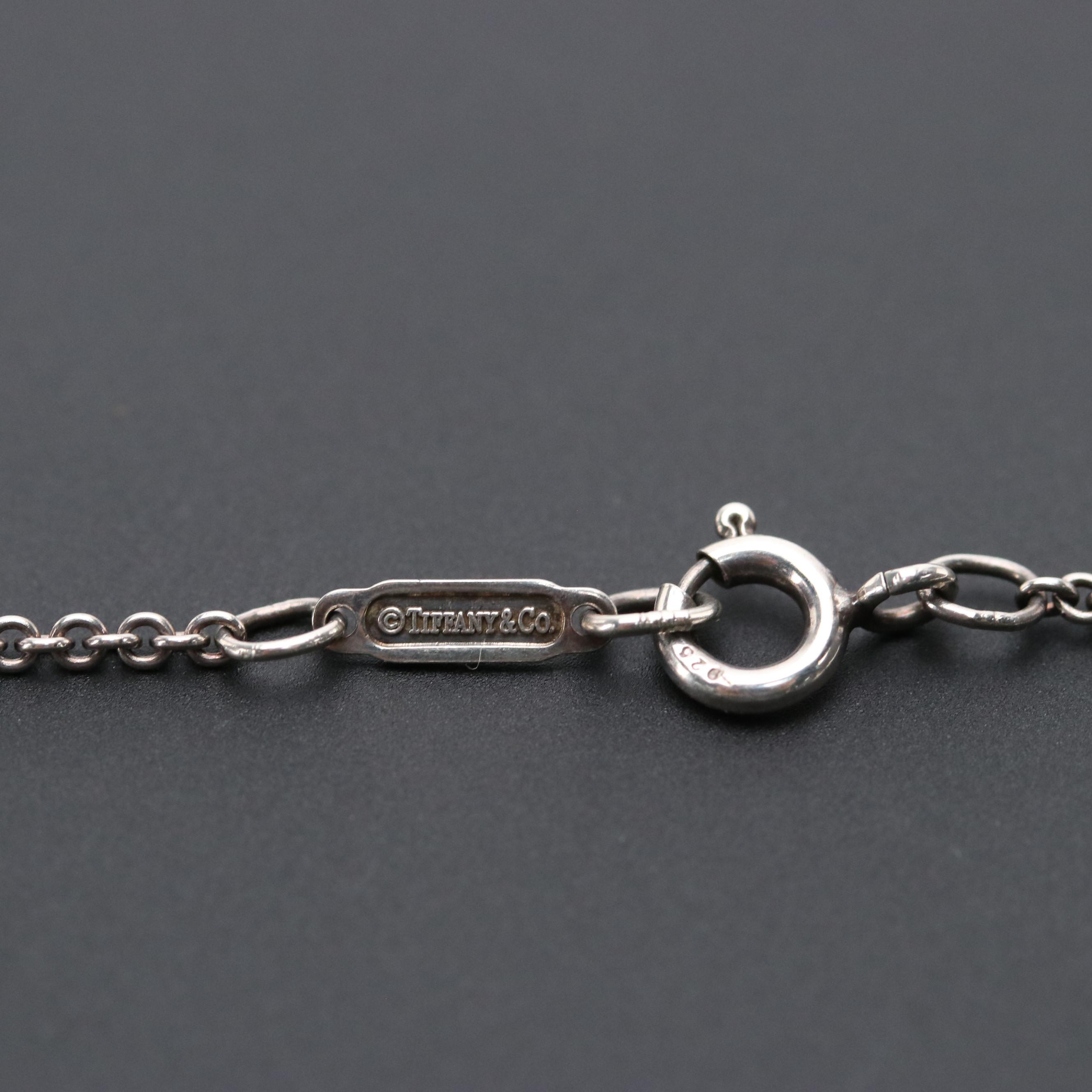 Tiffany & Co Sterling Atlas Cube Pendant Necklace