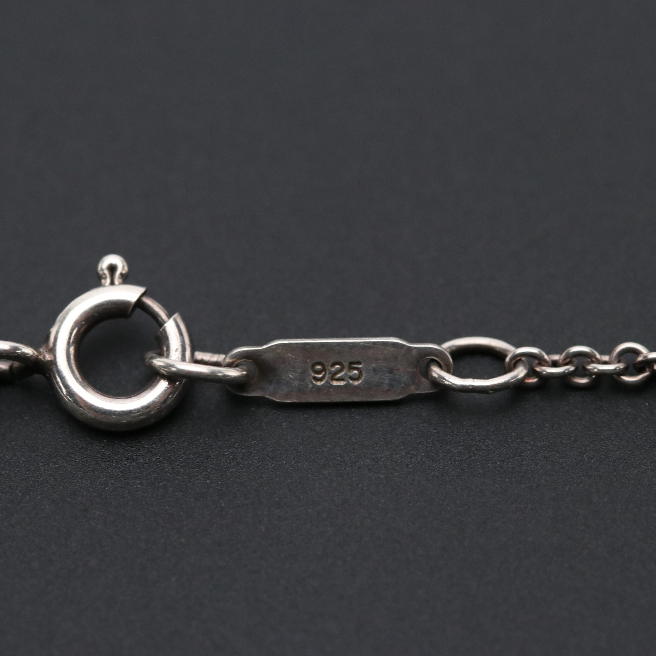 Tiffany & Co Sterling Atlas Cube Pendant Necklace