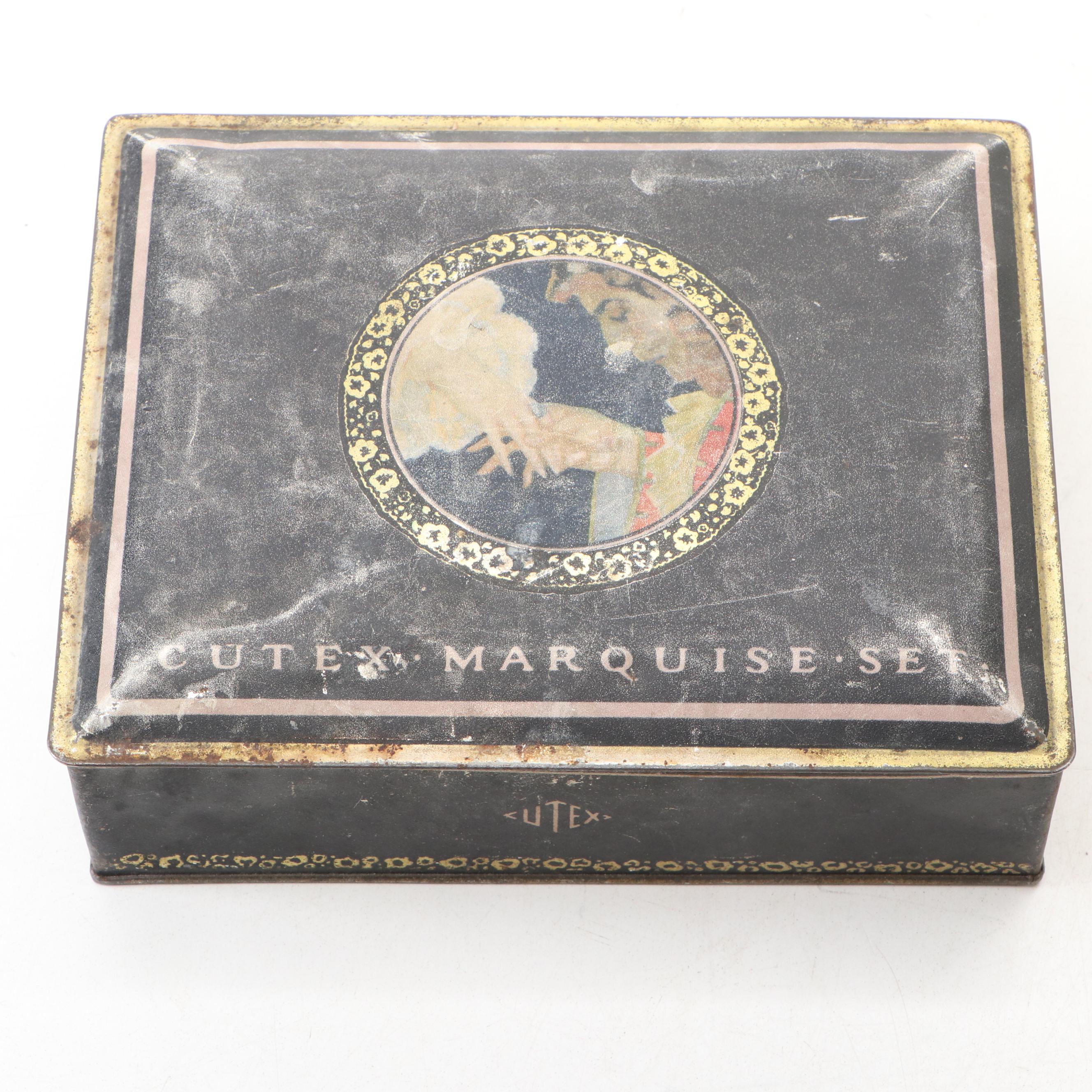 Cutex Marquis Set Tin Container with Other Decorative Boxes