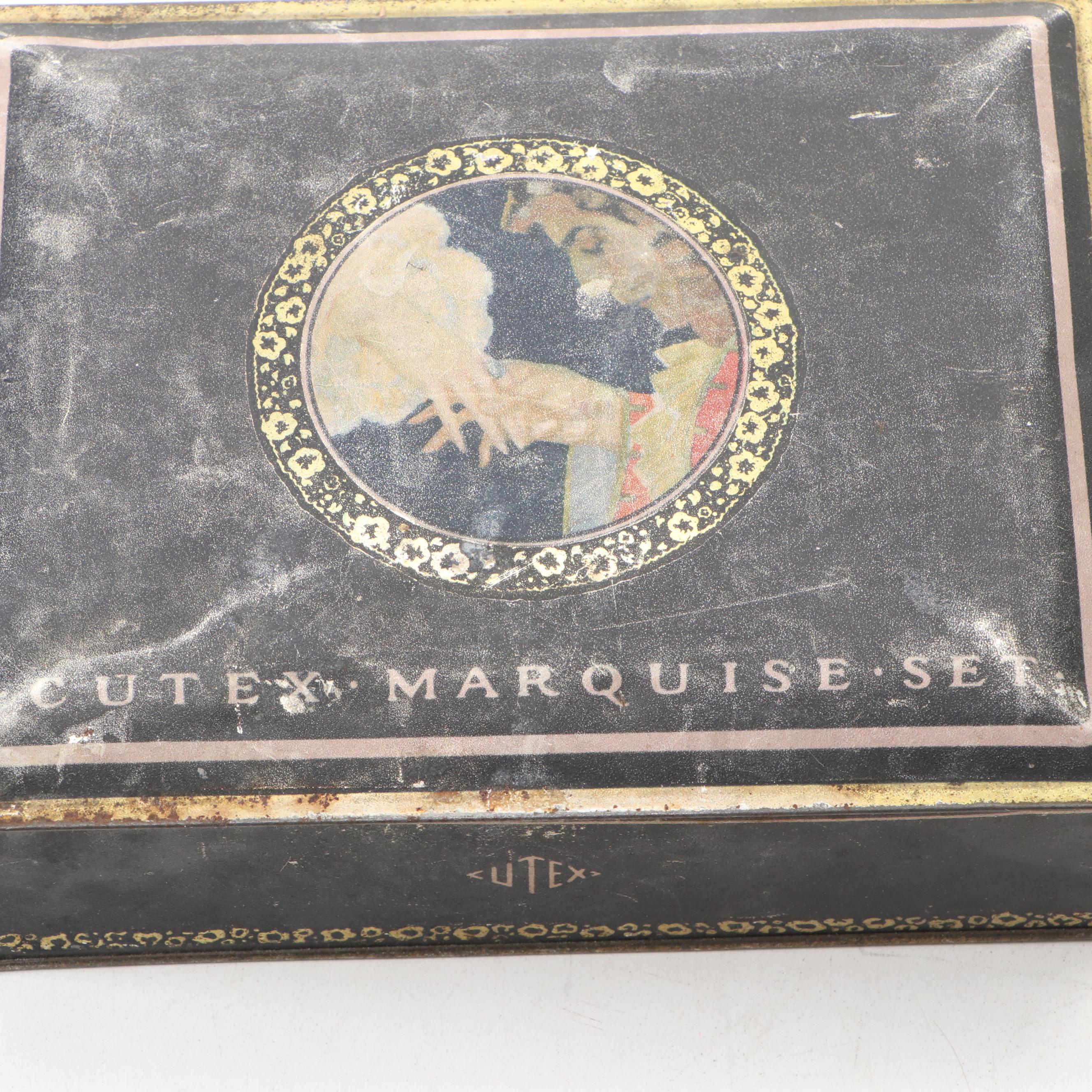Cutex Marquis Set Tin Container with Other Decorative Boxes