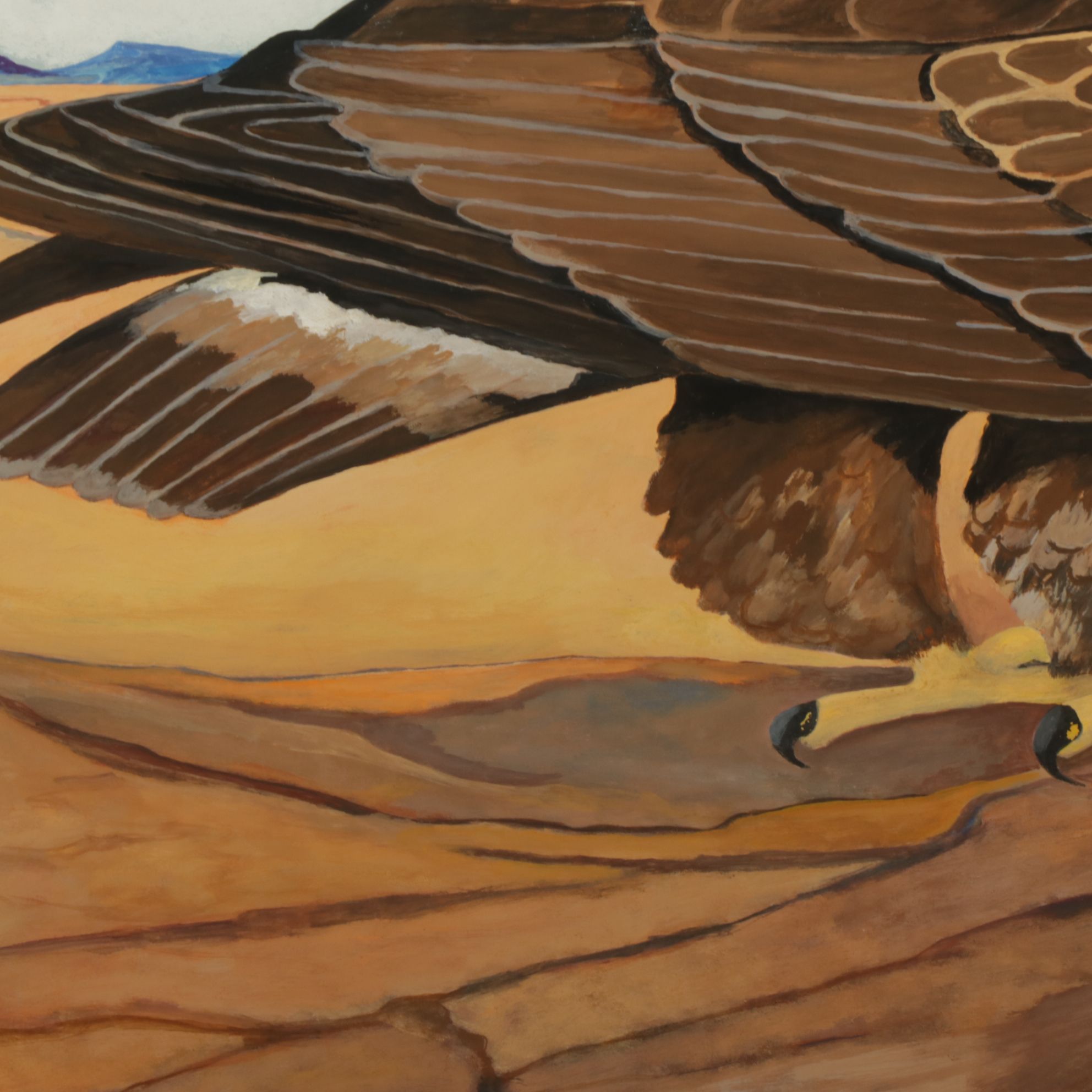 Roy Meredith "His Domain" Tempera Painting of American Golden Eagle, 1978