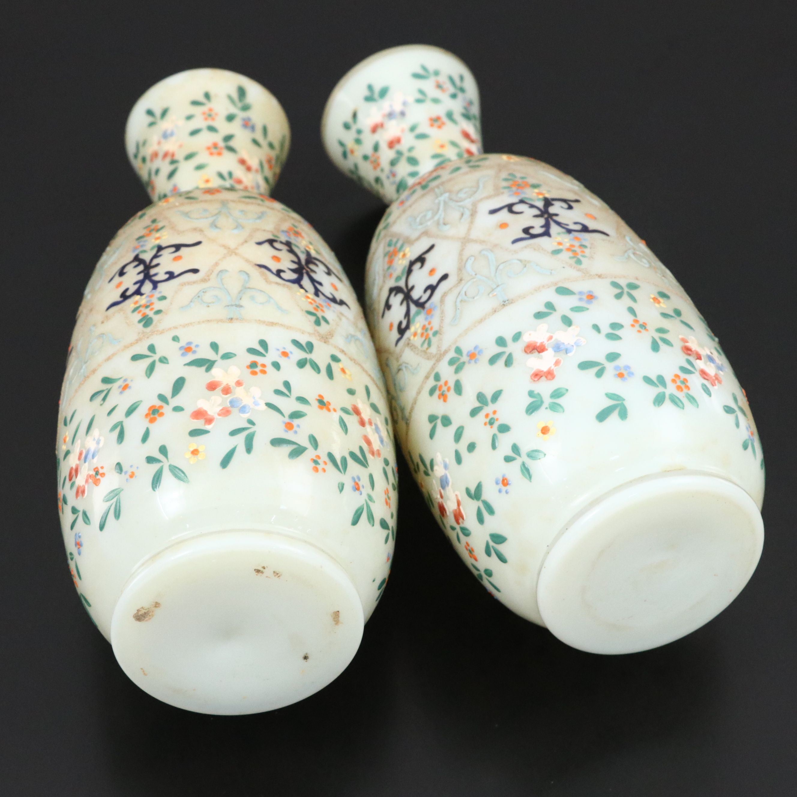 Thomas Webb Moroccan Tapestry Uranium Glass Vases