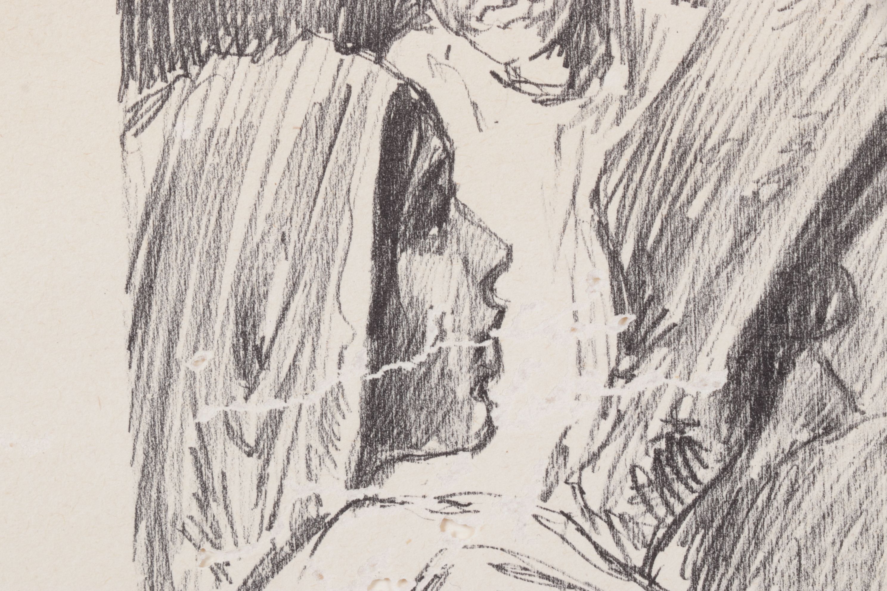 Paul Ashbrook Etching  "Mexican Market Scene," Early to Mid-20th Century