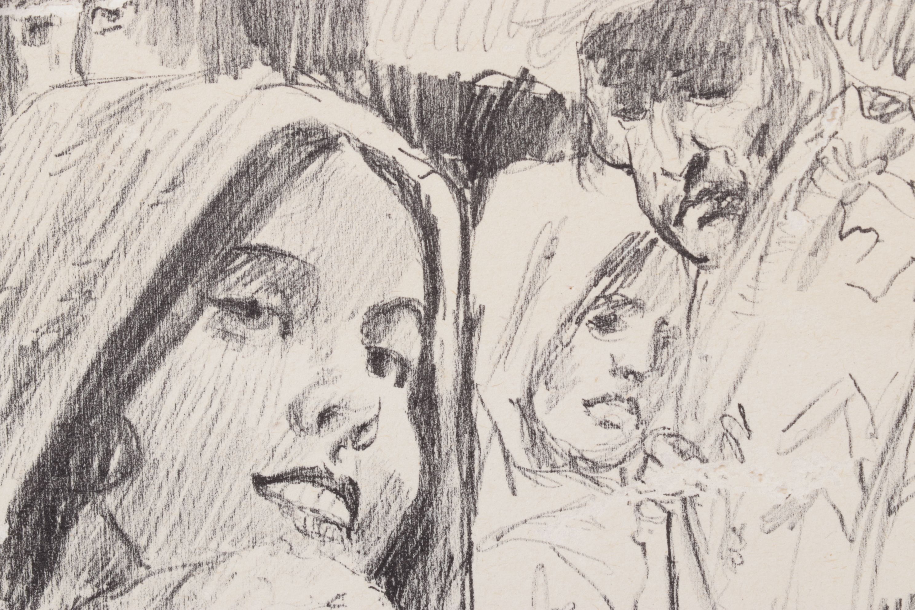 Paul Ashbrook Etching  "Mexican Market Scene," Early to Mid-20th Century