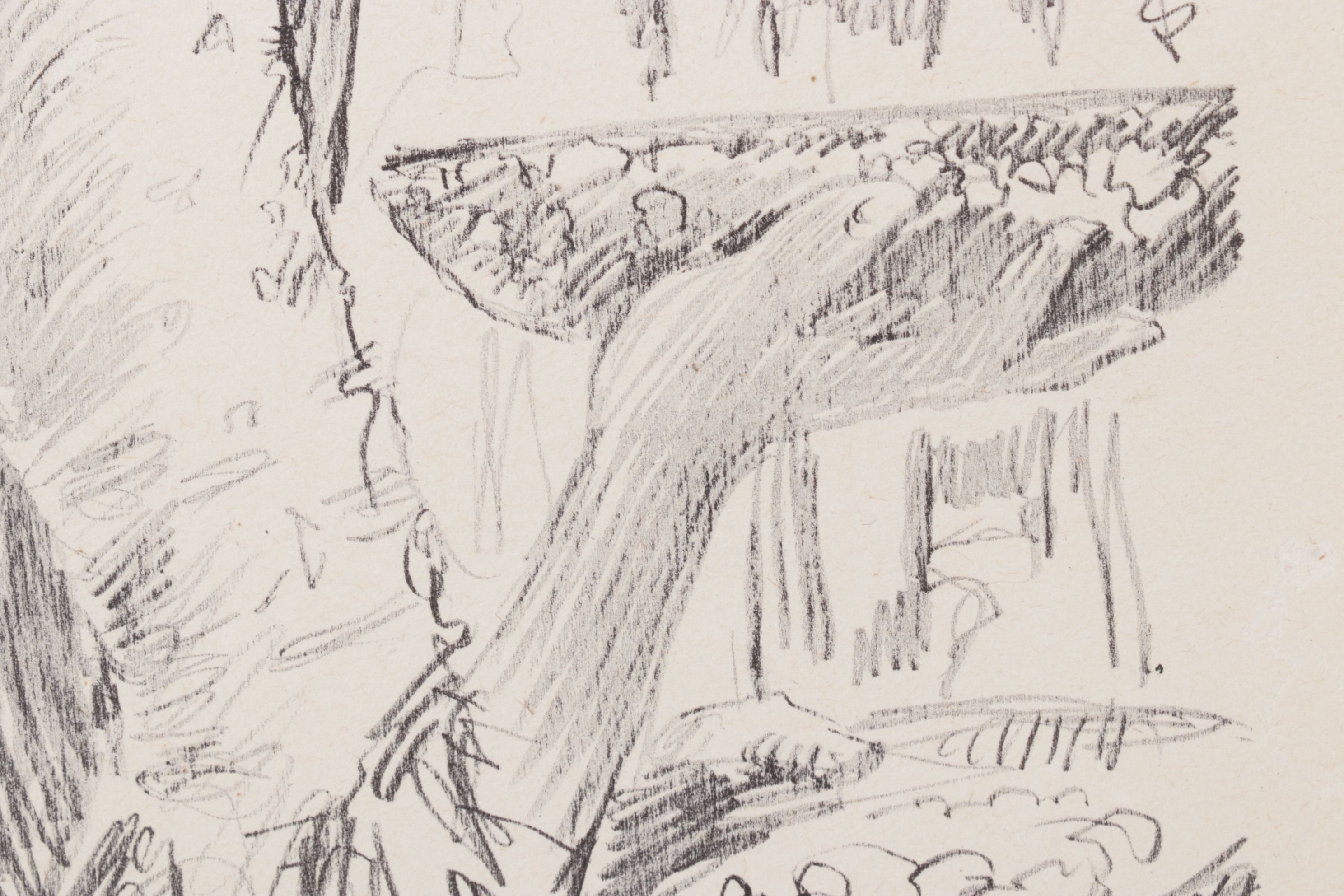 Paul Ashbrook Etching  "Mexican Market Scene," Early to Mid-20th Century