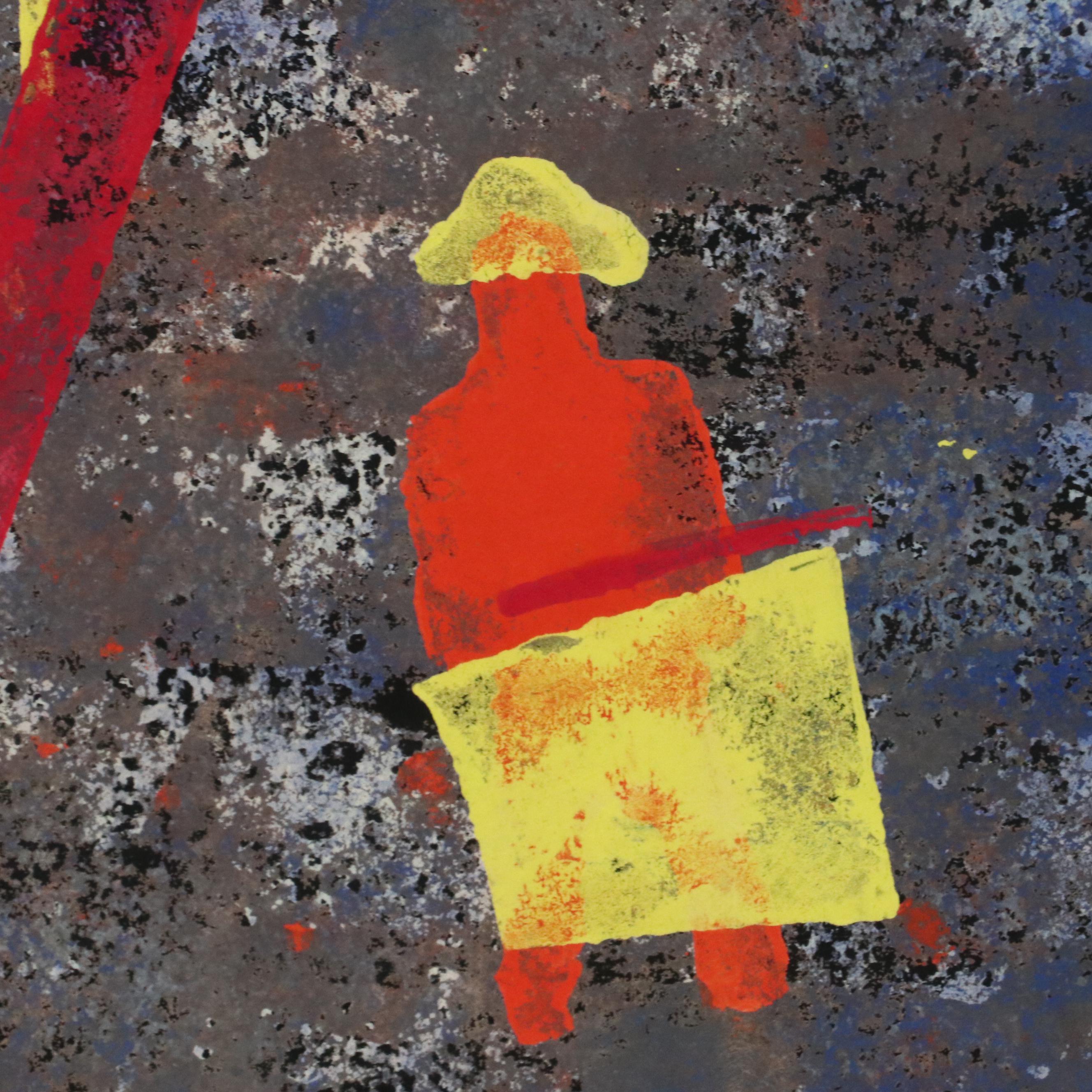 Fred R. Schwartz Modern Mixed Media Painting of Matador, 1953