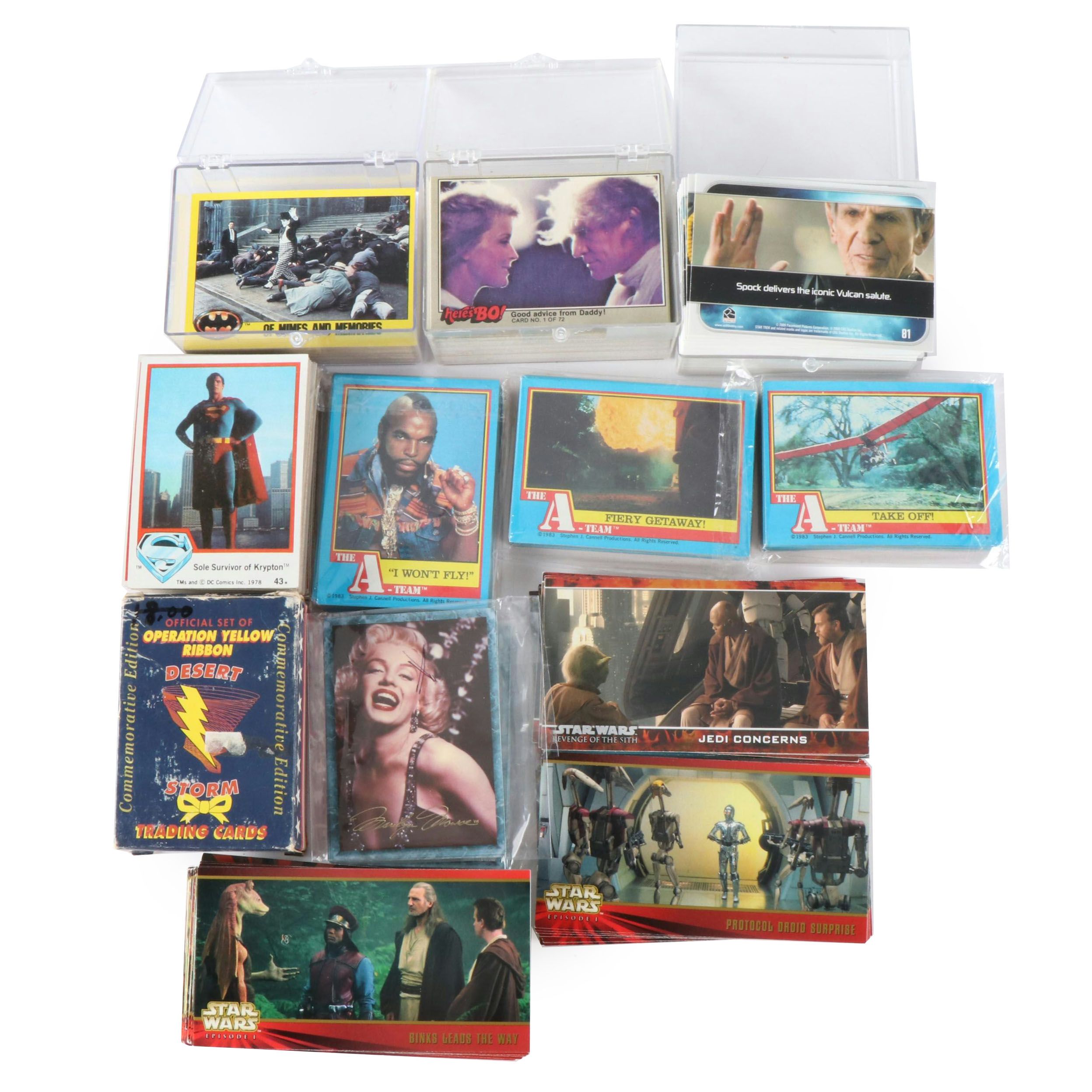 Non-Sports Trading Card Collection, Including A-Team, Desert Storm, Star Trek