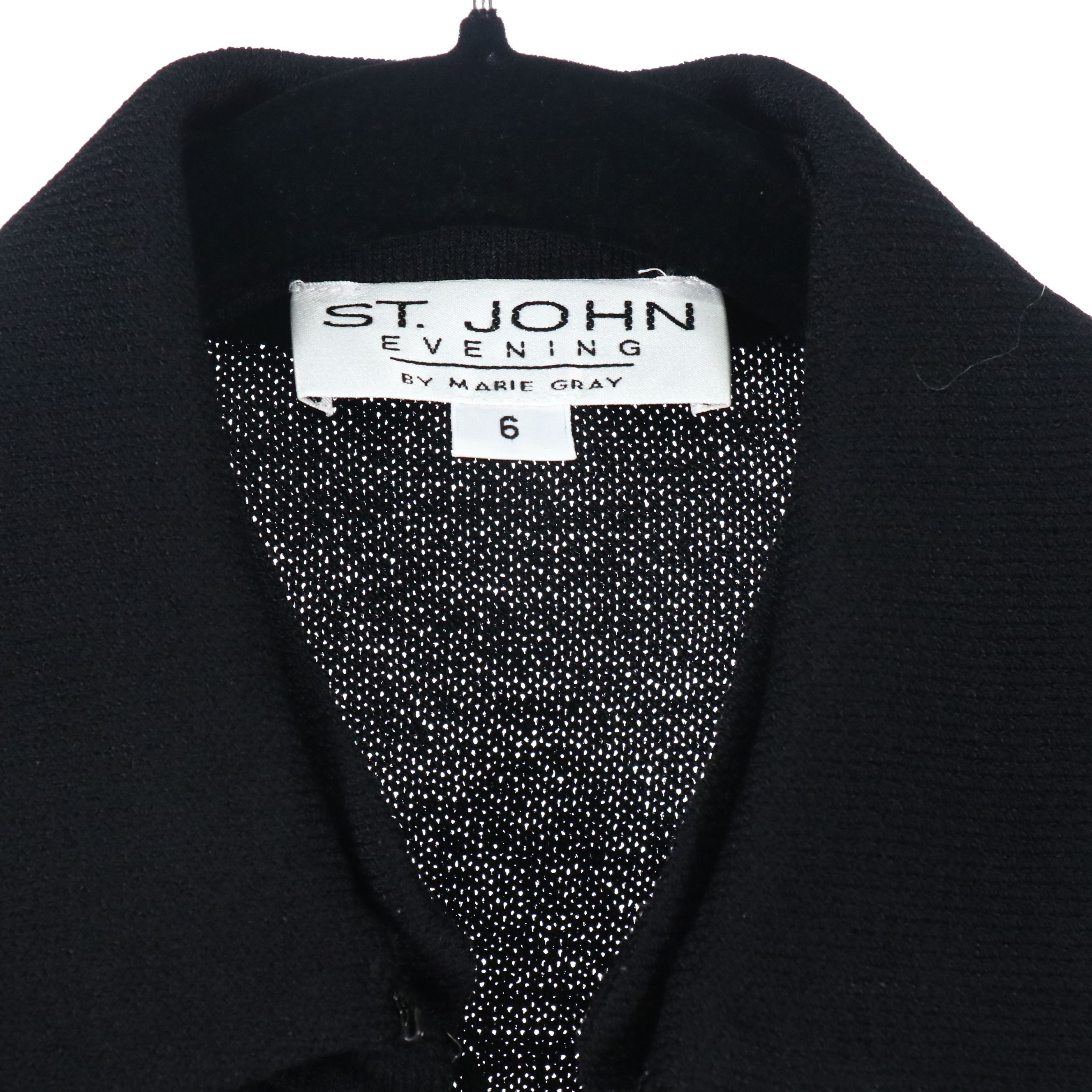 St. John Black Knit Vest and Belted Strapless Dress