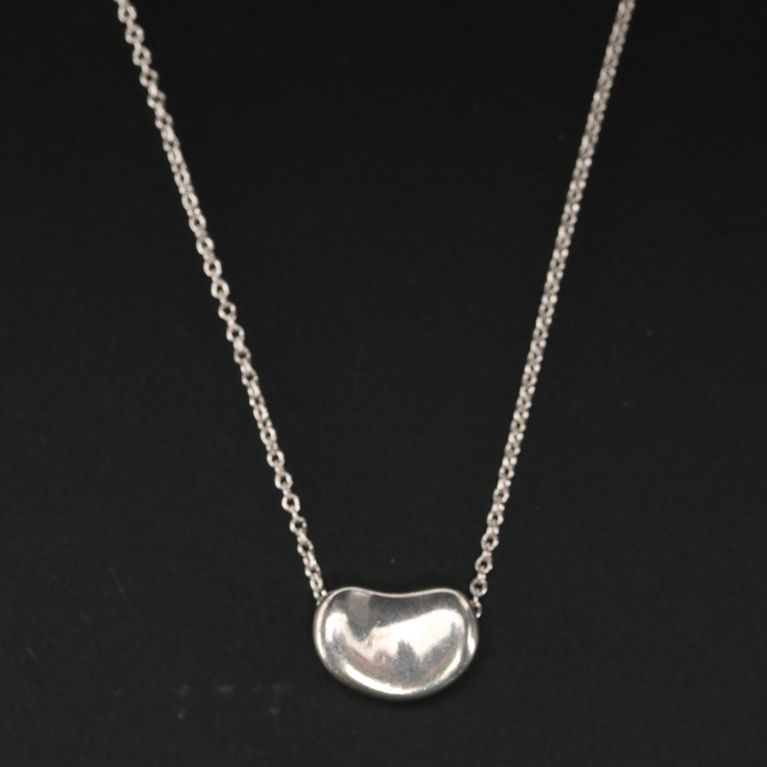 Elsa Peretti for Tiffany & Co. Sterling Bean Design Necklace in Box