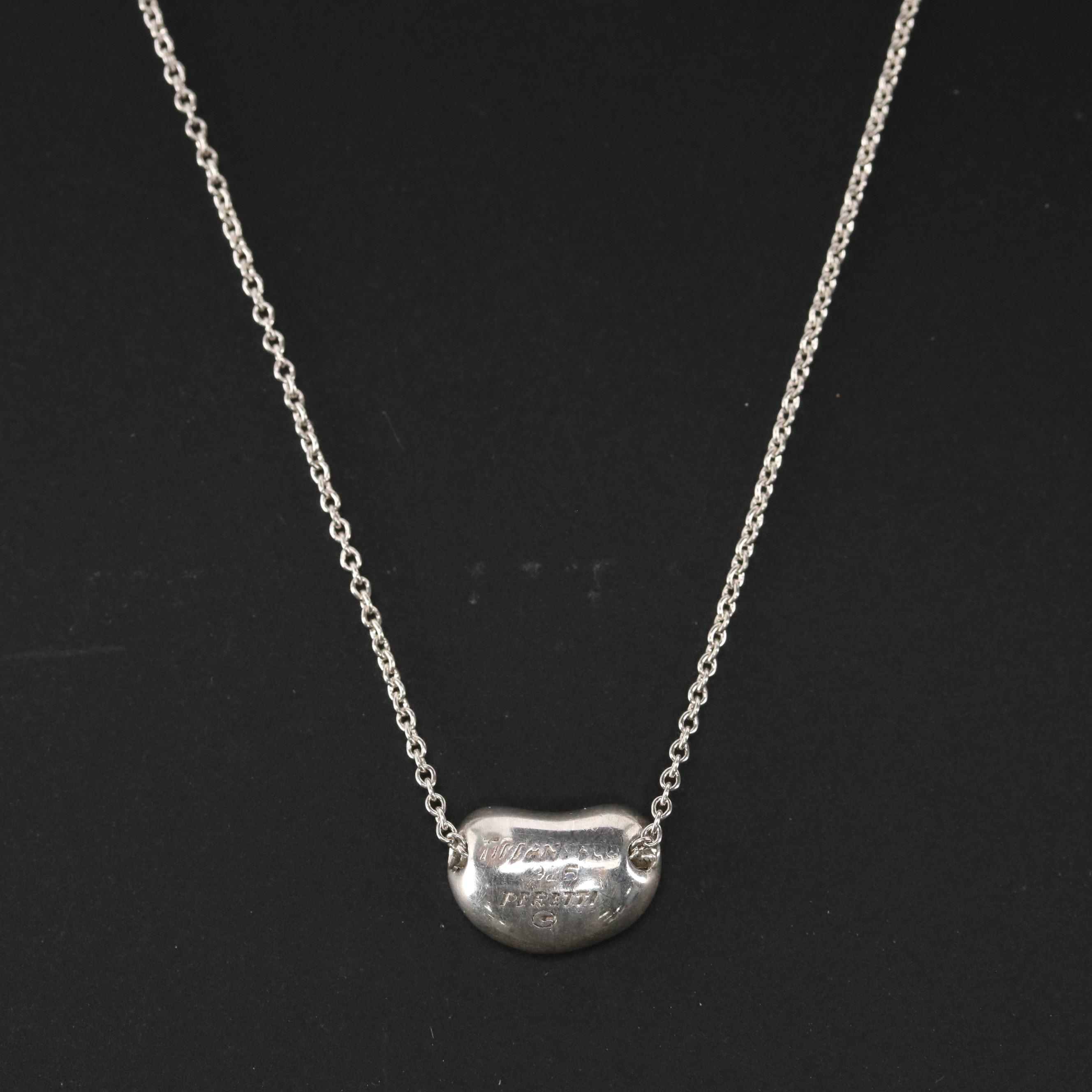 Elsa Peretti for Tiffany & Co. Sterling Bean Design Necklace in Box