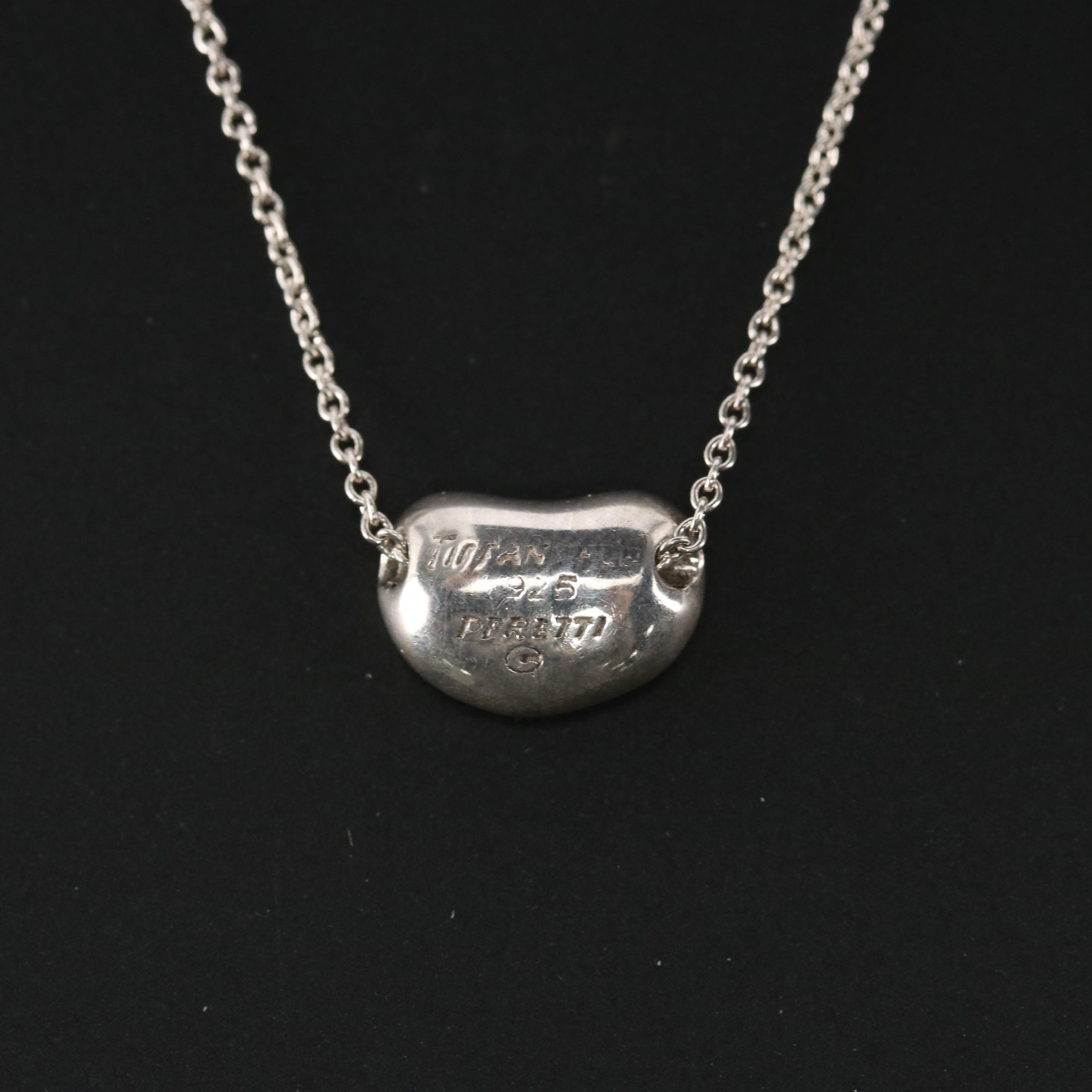 Elsa Peretti for Tiffany & Co. Sterling Bean Design Necklace in Box